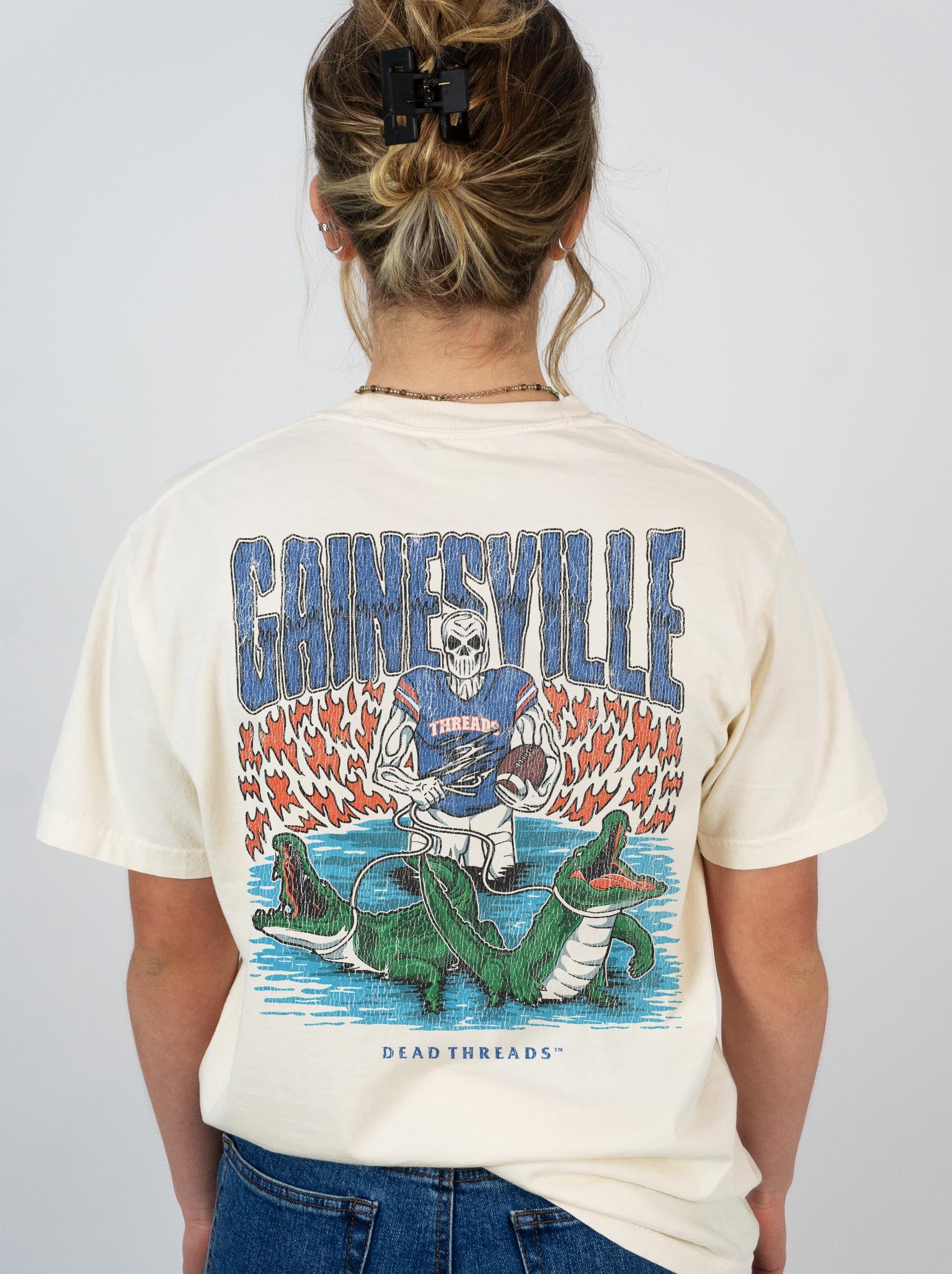 GAINESVILLE FOOTBALL - “3 SKULL” PREMIUM T - SHIRT – T-Shirt – Dead Threads Apparel