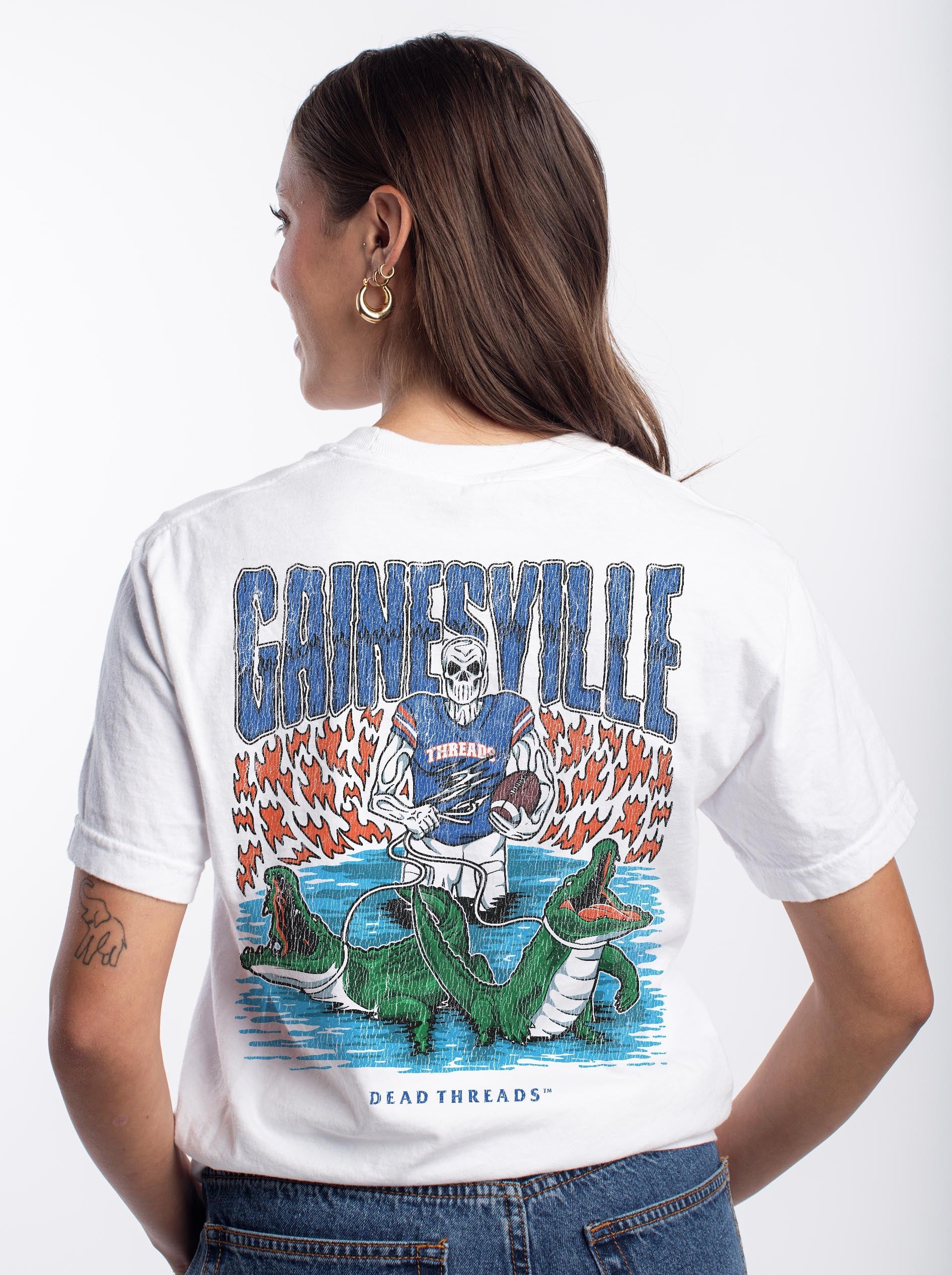 GAINESVILLE FOOTBALL - “3 SKULL” PREMIUM T - SHIRT – T-Shirt – Dead Threads Apparel