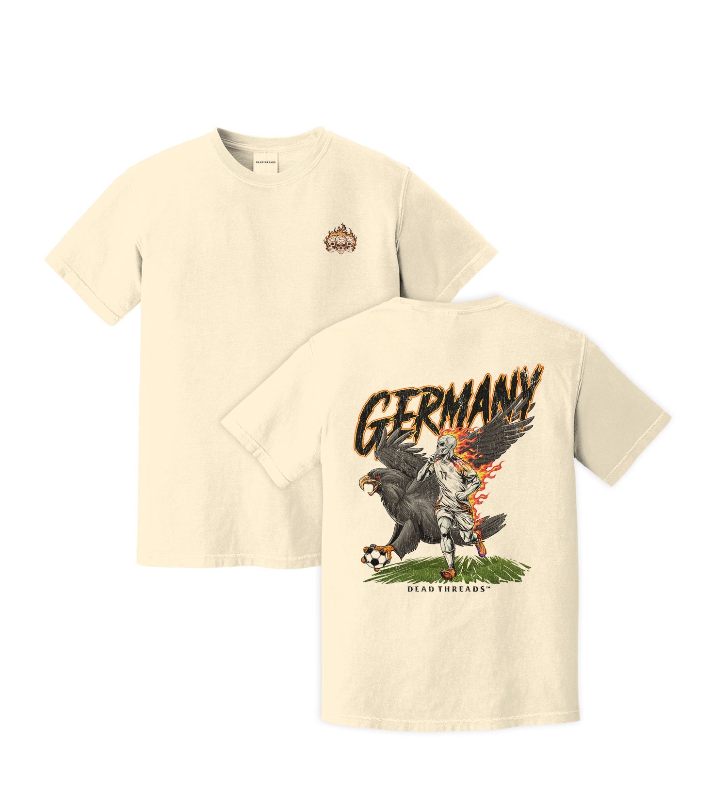 GERMANY SOCCER - “3 SKULL” PREMIUM T - SHIRT – T-Shirt – Dead Threads Apparel