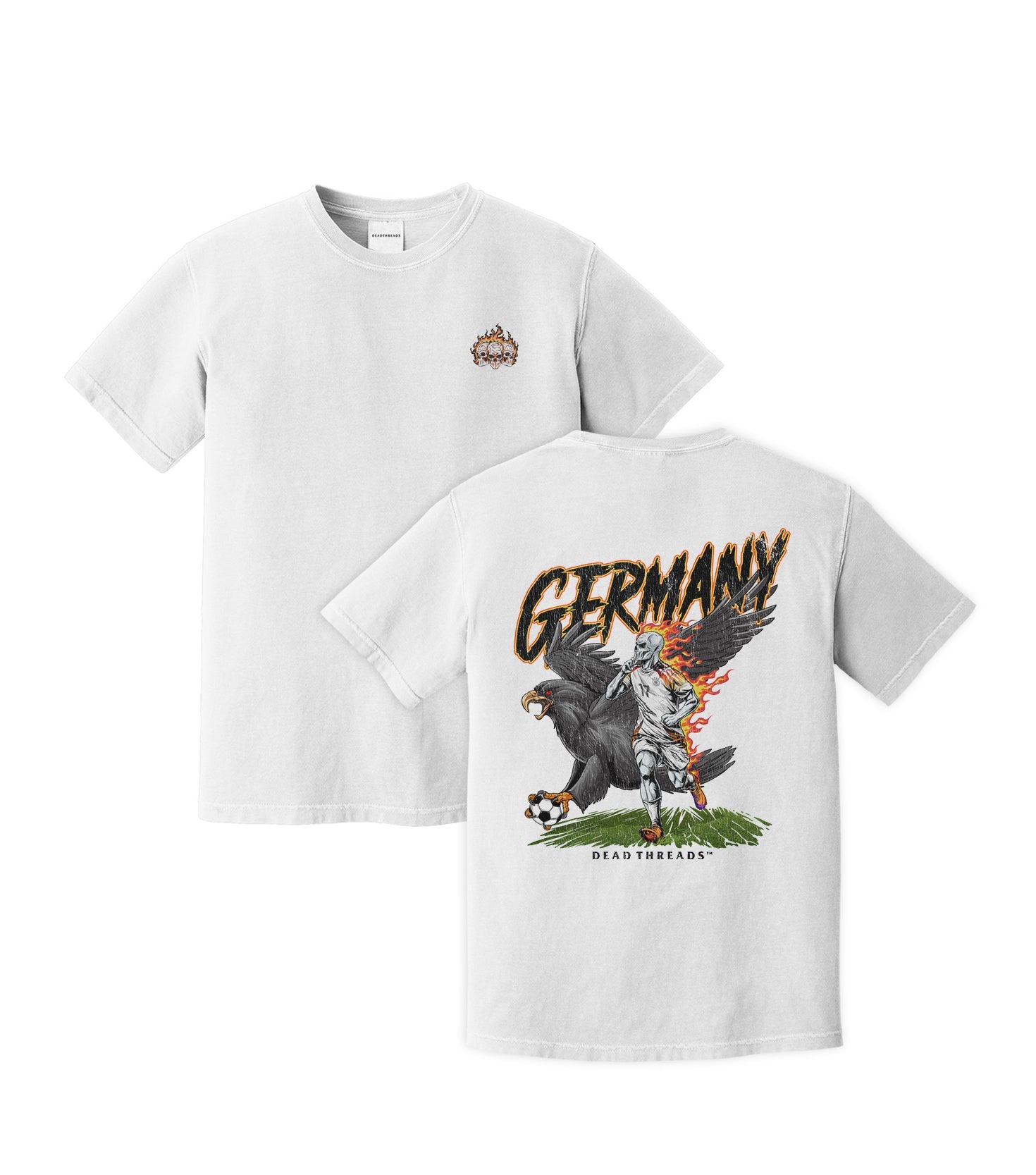 GERMANY SOCCER - “3 SKULL” PREMIUM T - SHIRT – T-Shirt – Dead Threads Apparel