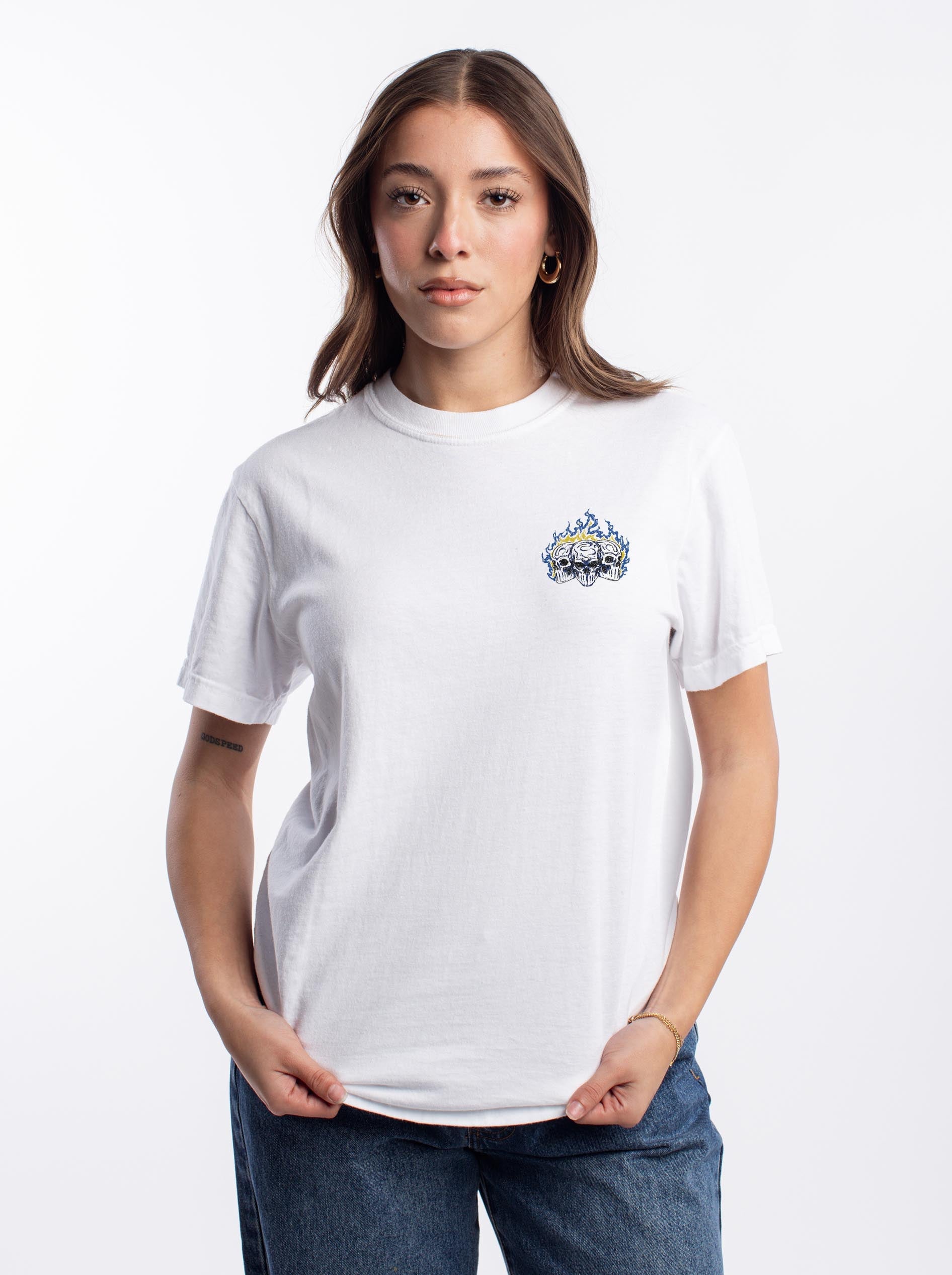 GOLDEN STATE BASKETBALL - “3 SKULL” PREMIUM T-SHIRT – T-Shirt – Dead Threads Apparel