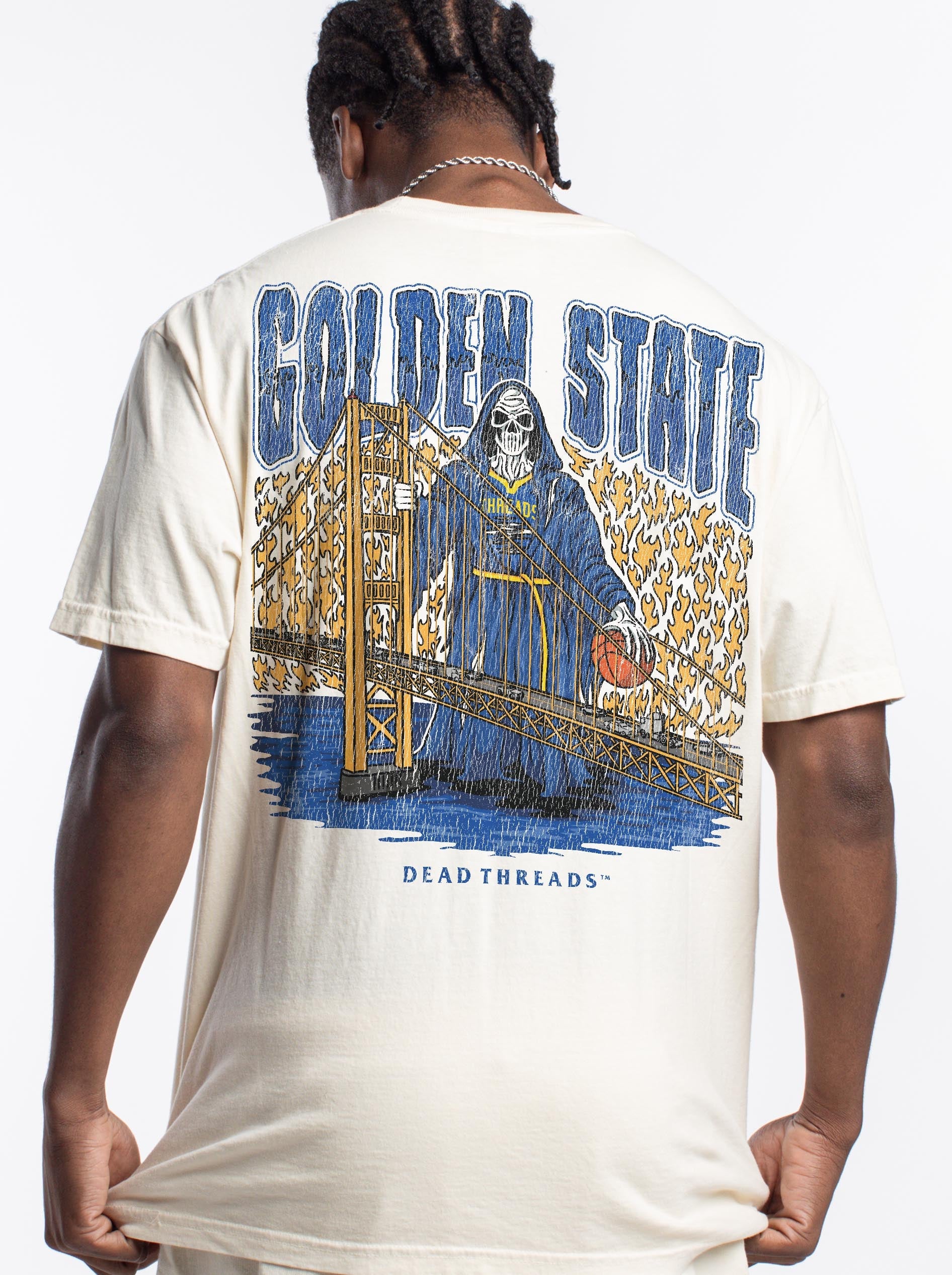 GOLDEN STATE BASKETBALL - “3 SKULL” PREMIUM T - SHIRT – T-Shirt – Dead Threads Apparel