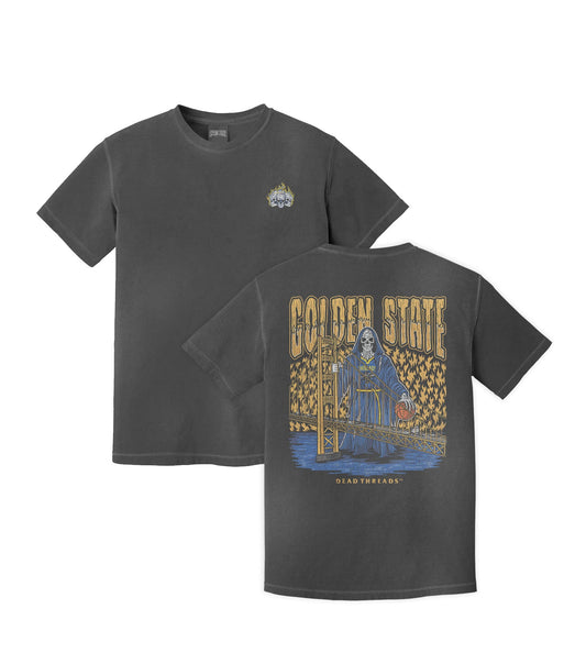 GOLDEN STATE BASKETBALL - “3 SKULL” PREMIUM T - SHIRT – T-Shirt – Dead Threads Apparel