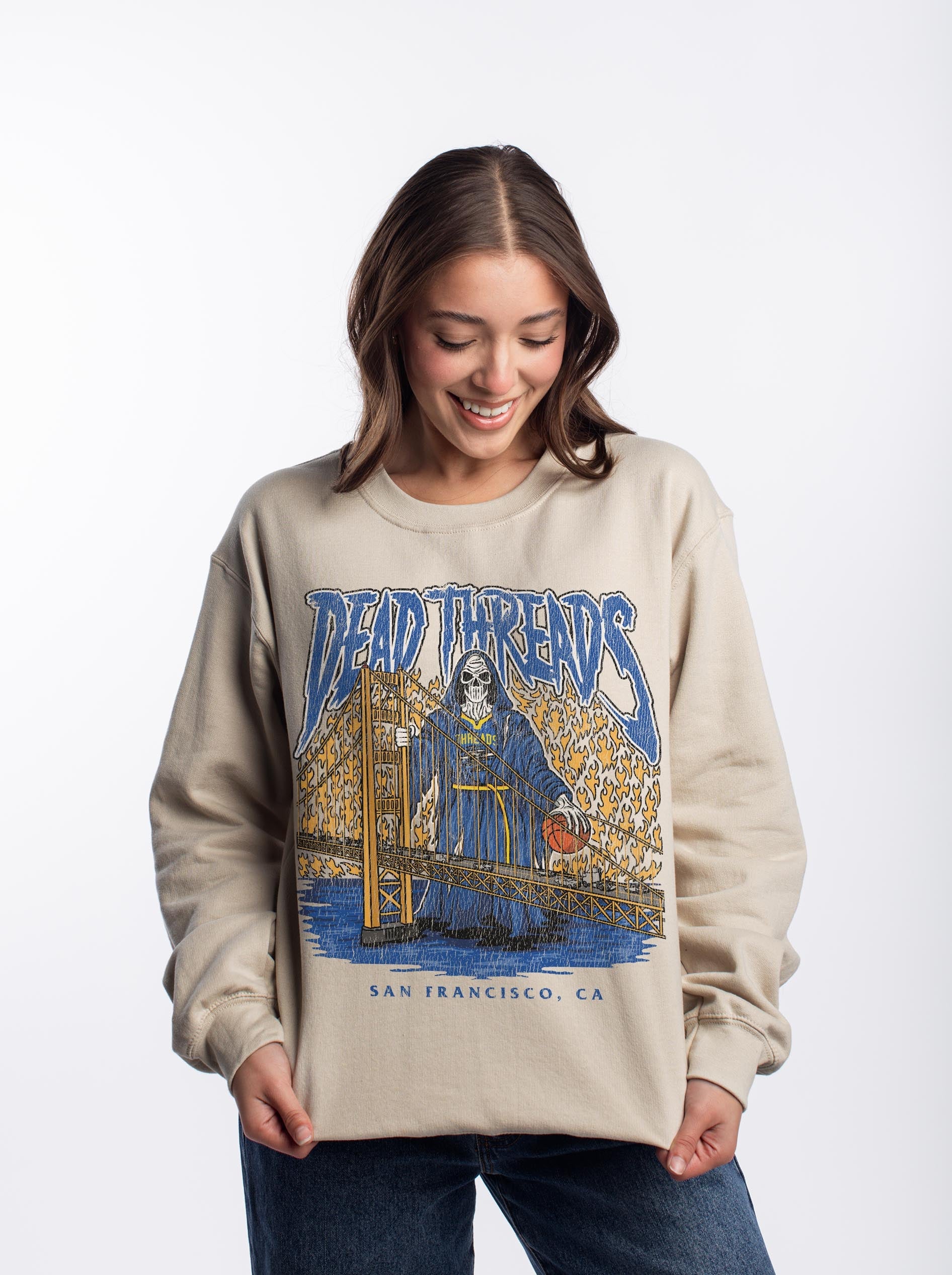 GOLDEN STATE BASKETBALL - CREWNECK SWEATSHIRT – Sweatshirt – Dead Threads Apparel