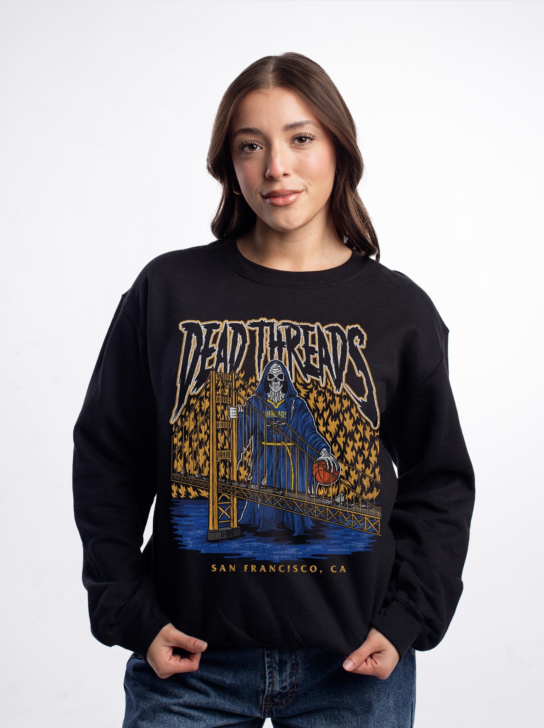 GOLDEN STATE BASKETBALL - CREWNECK SWEATSHIRT – Sweatshirt – Dead Threads Apparel