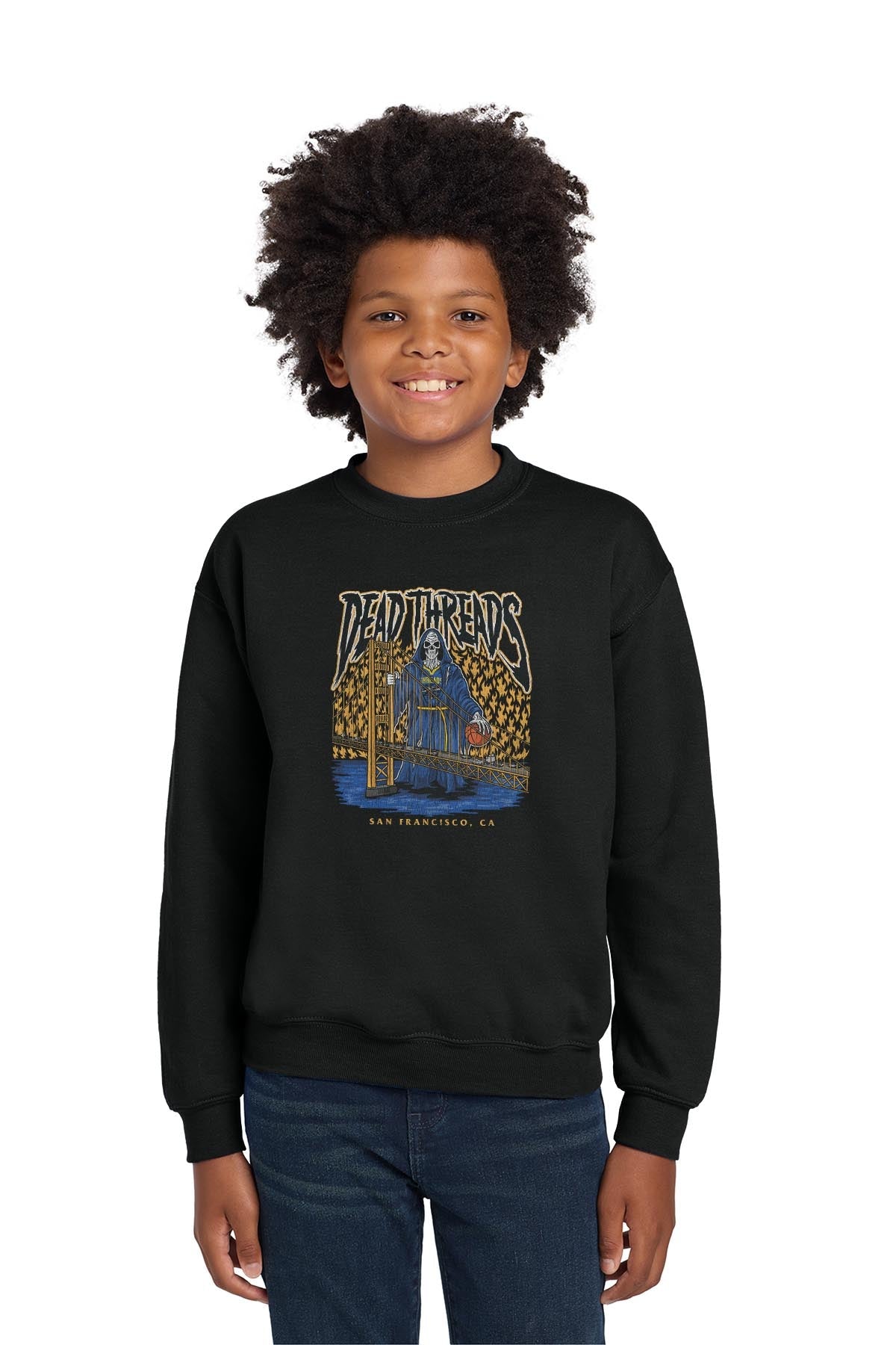 GOLDEN STATE BASKETBALL - KIDS CREWNECK SWEATSHIRT – Kids clothes – Dead Threads Apparel