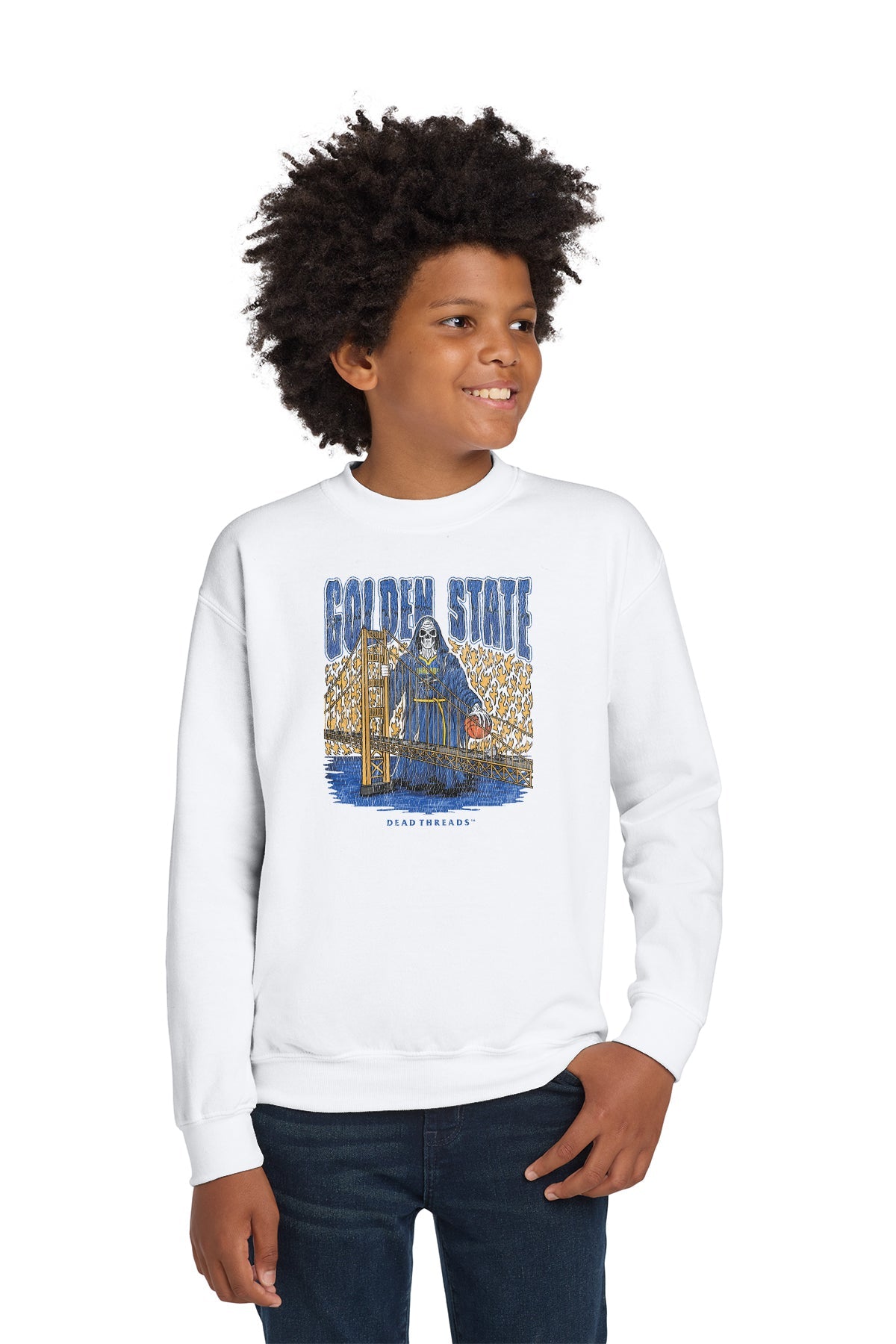 GOLDEN STATE BASKETBALL KIDS CREWNECK SWEATSHIRT – Kids clothes – Dead Threads Apparel