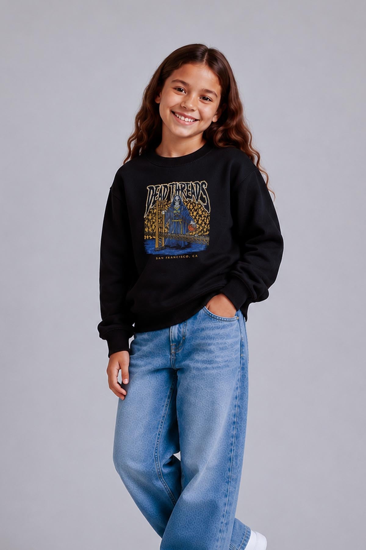 GOLDEN STATE BASKETBALL - KIDS CREWNECK SWEATSHIRT – Kids clothes – Dead Threads Apparel