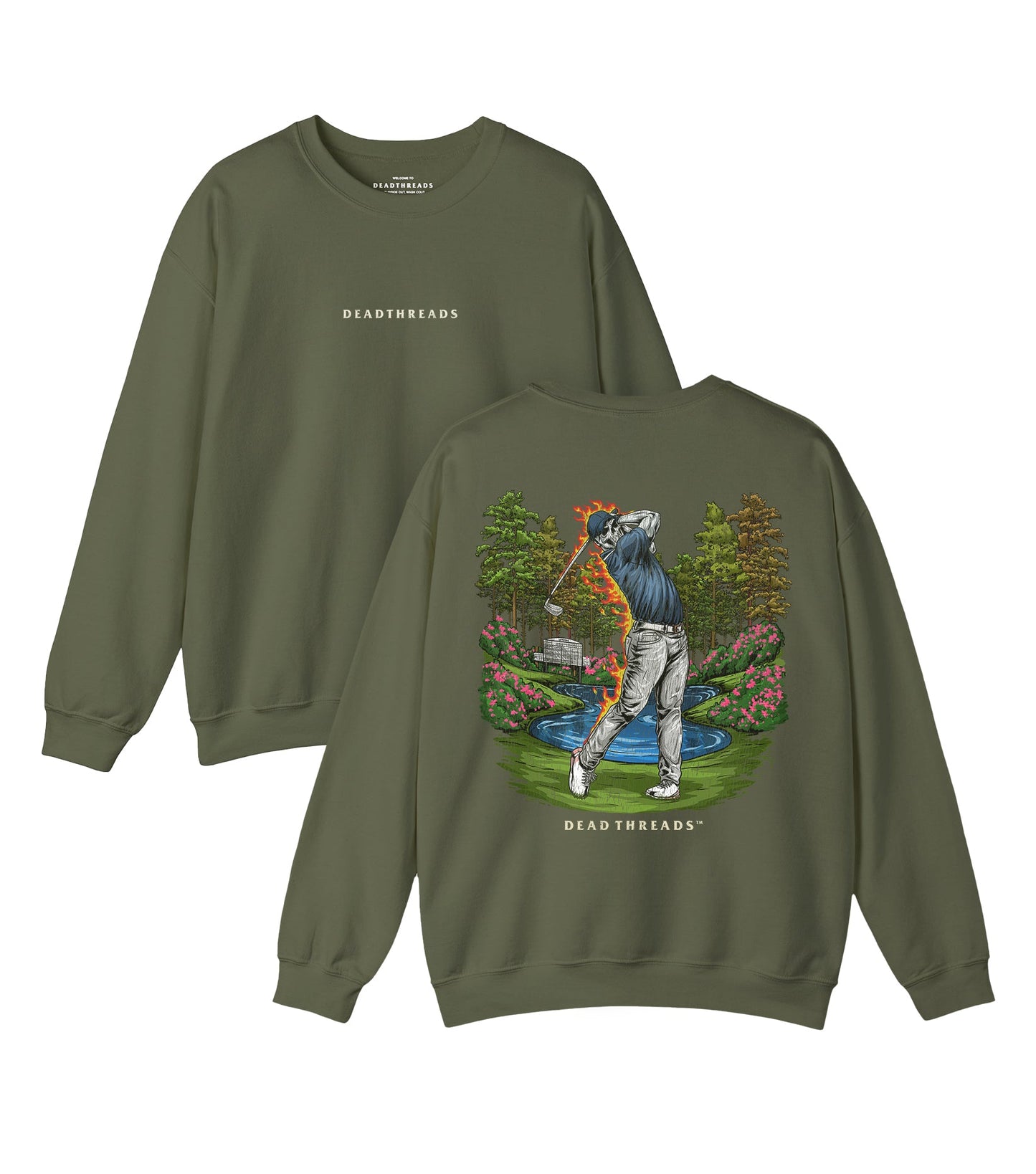 GOLF v1 "ASHES TO AZALEAS" - “DT ESSENTIAL" CREWNECK SWEATSHIRT – Sweatshirt – Dead Threads Apparel