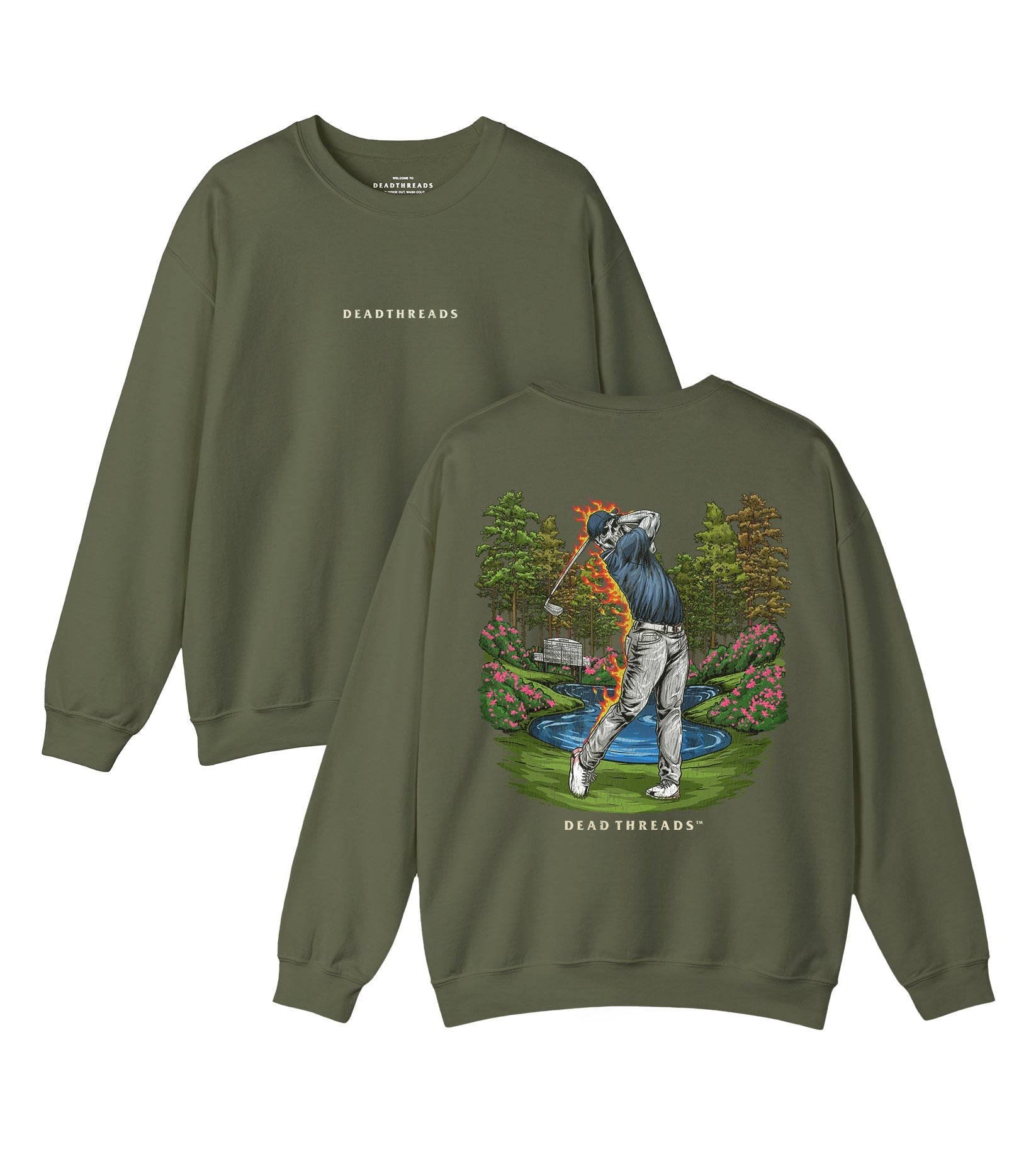 GOLF v1 "ASHES TO AZALEAS" - “DT ESSENTIAL" CREWNECK SWEATSHIRT – Sweatshirt – Dead Threads Apparel
