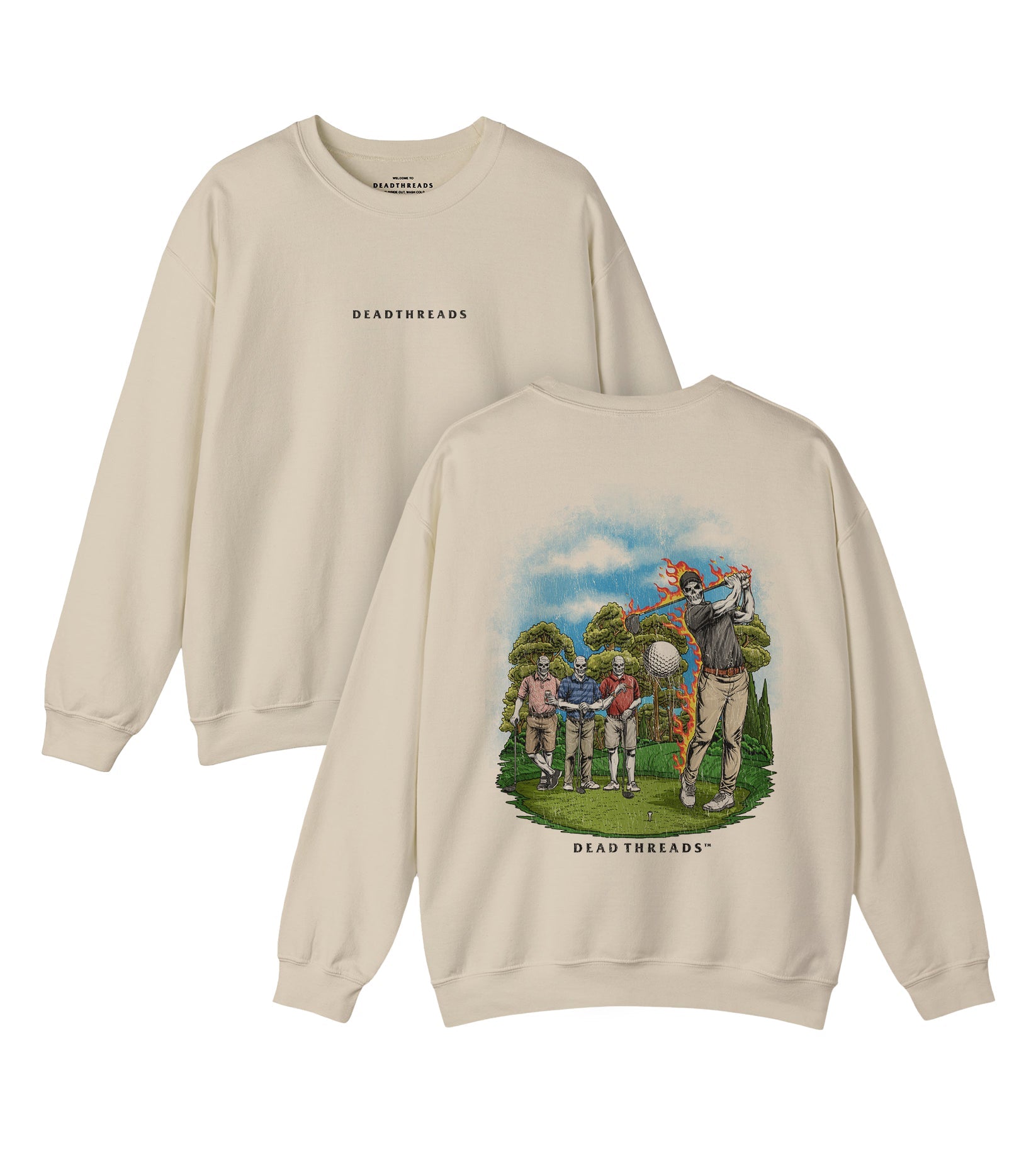 GOLF v3 “FORE MAN SCRAMBLE” - “DT ESSENTIAL" CREWNECK SWEATSHIRT – Sweatshirt – Dead Threads Apparel