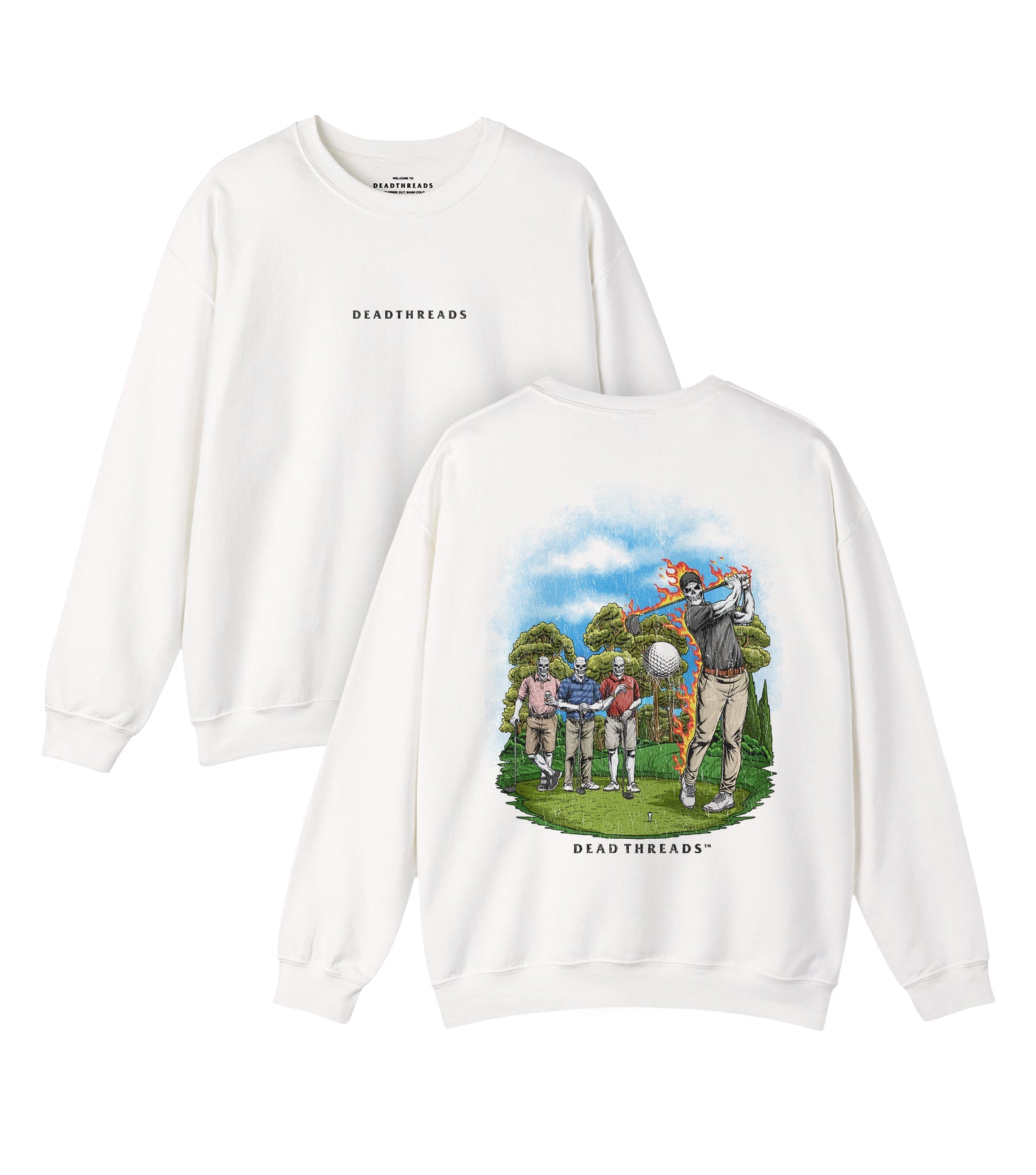 GOLF v3 “FORE MAN SCRAMBLE” - “DT ESSENTIAL" CREWNECK SWEATSHIRT – Sweatshirt – Dead Threads Apparel