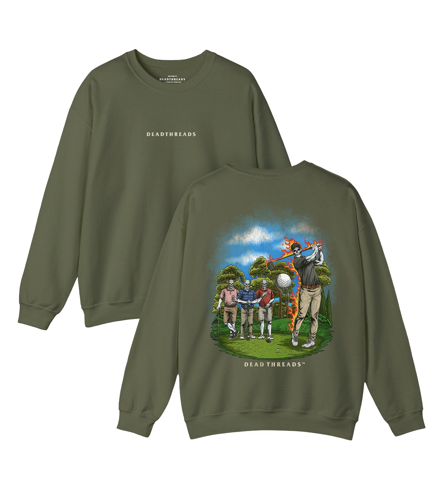 GOLF v3 “FORE MAN SCRAMBLE” - “DT ESSENTIAL" CREWNECK SWEATSHIRT – Sweatshirt – Dead Threads Apparel