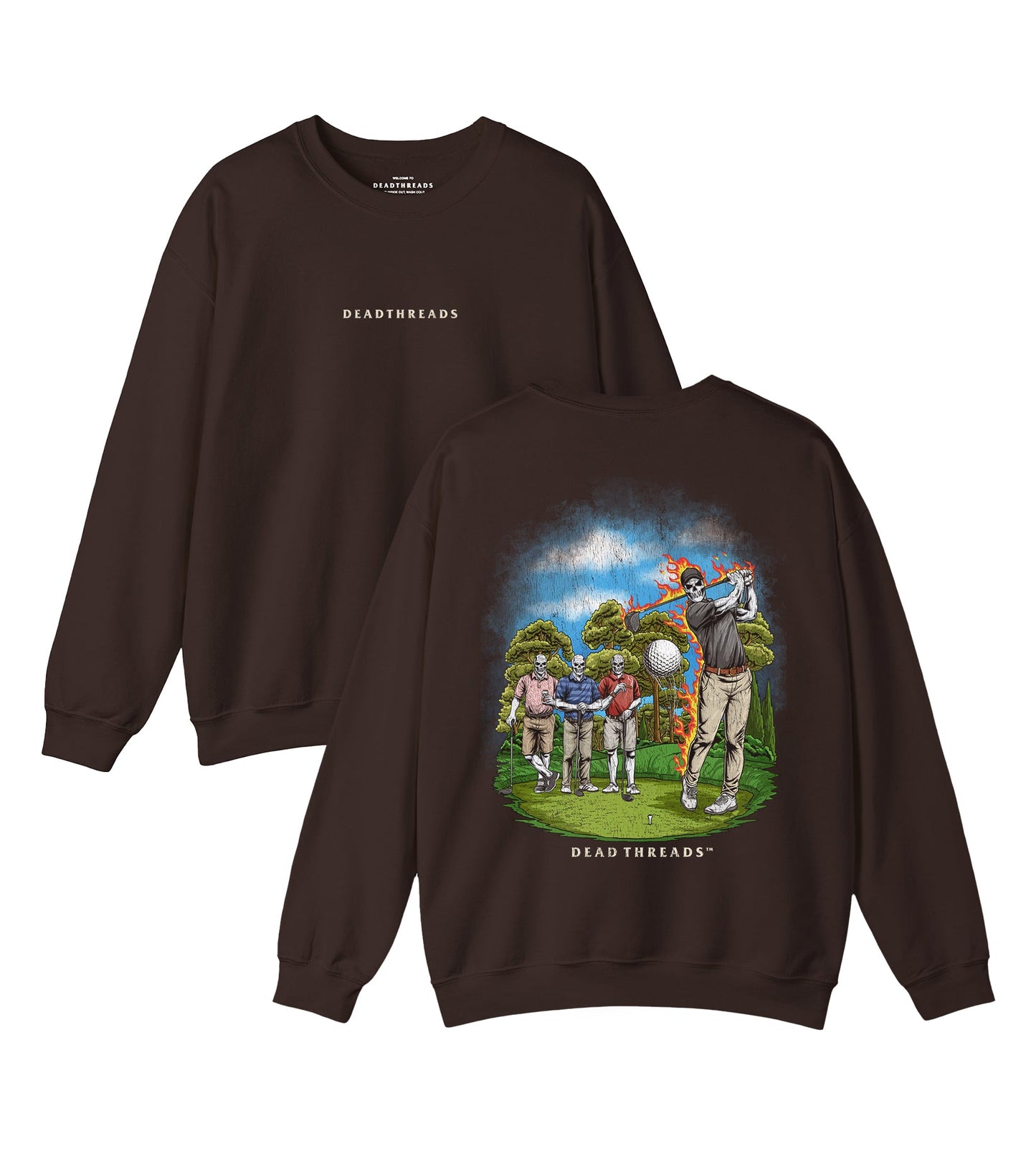 GOLF v3 “FORE MAN SCRAMBLE” - “DT ESSENTIAL" CREWNECK SWEATSHIRT – Sweatshirt – Dead Threads Apparel