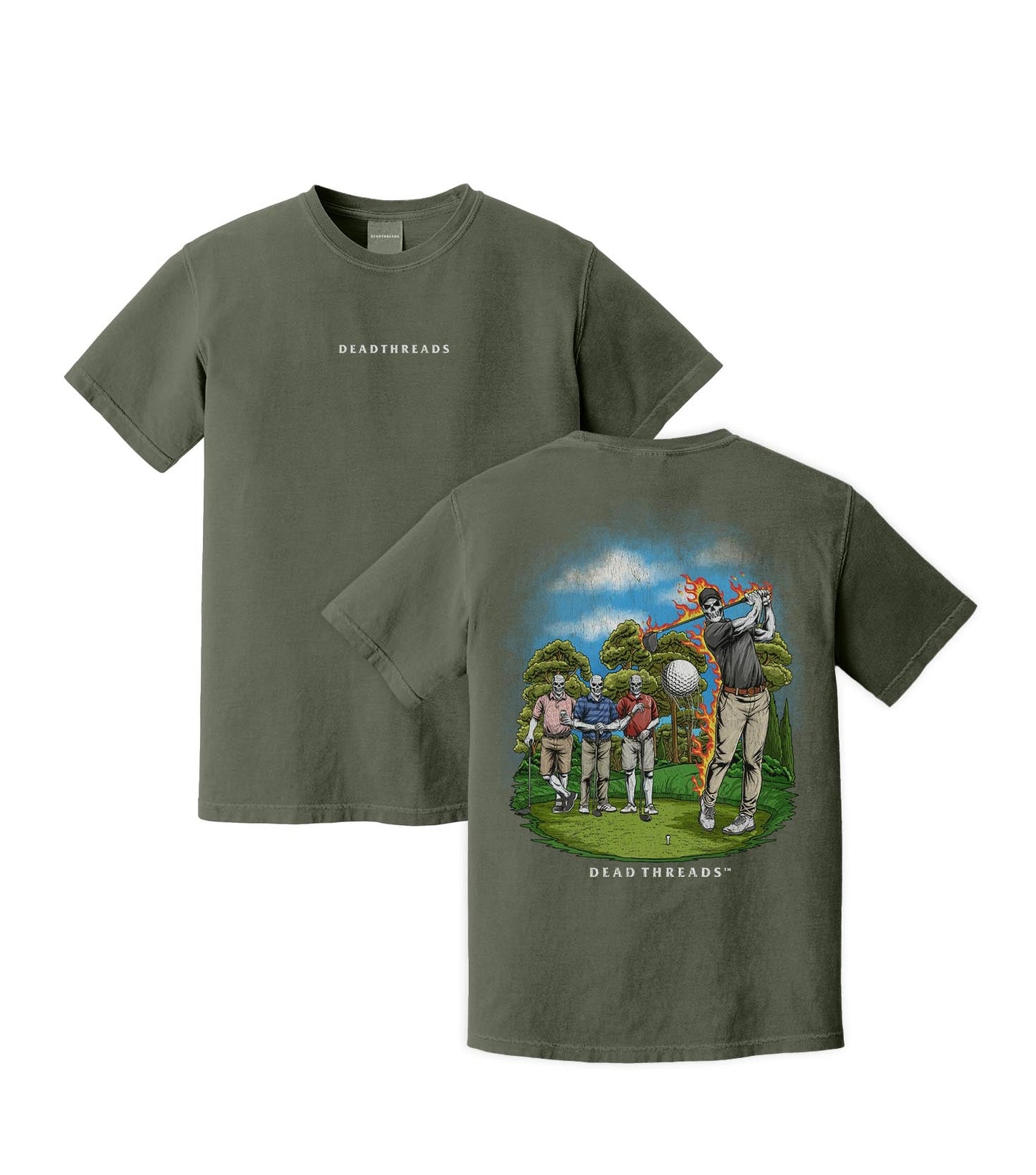 GOLF v3 “FORE MAN SCRAMBLE” - “DT ESSENTIAL" PREMIUM T - SHIRT – T-Shirt – Dead Threads Apparel