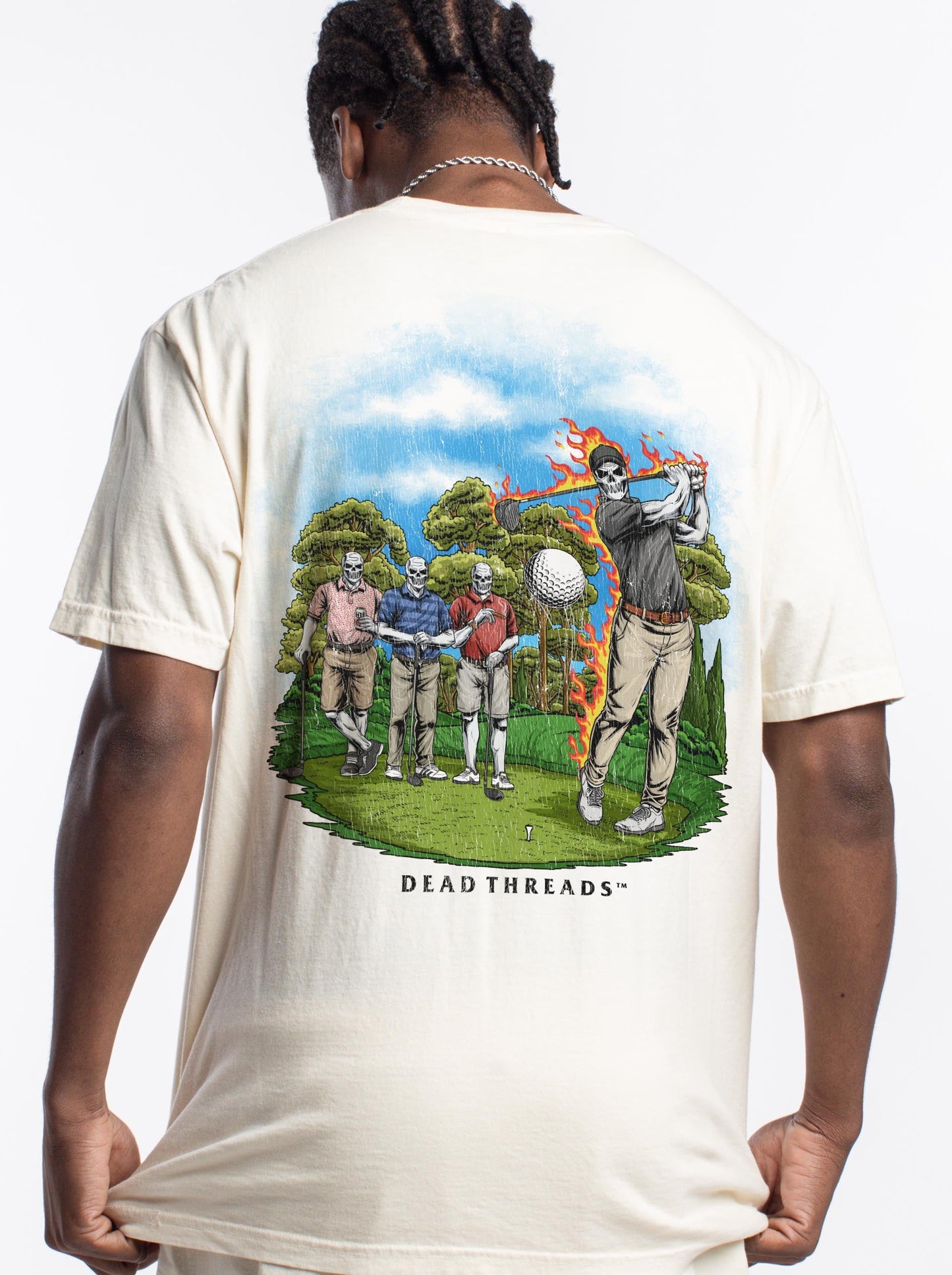 GOLF v3 “FORE MAN SCRAMBLE” - “DT ESSENTIAL" PREMIUM T - SHIRT – T-Shirt – Dead Threads Apparel