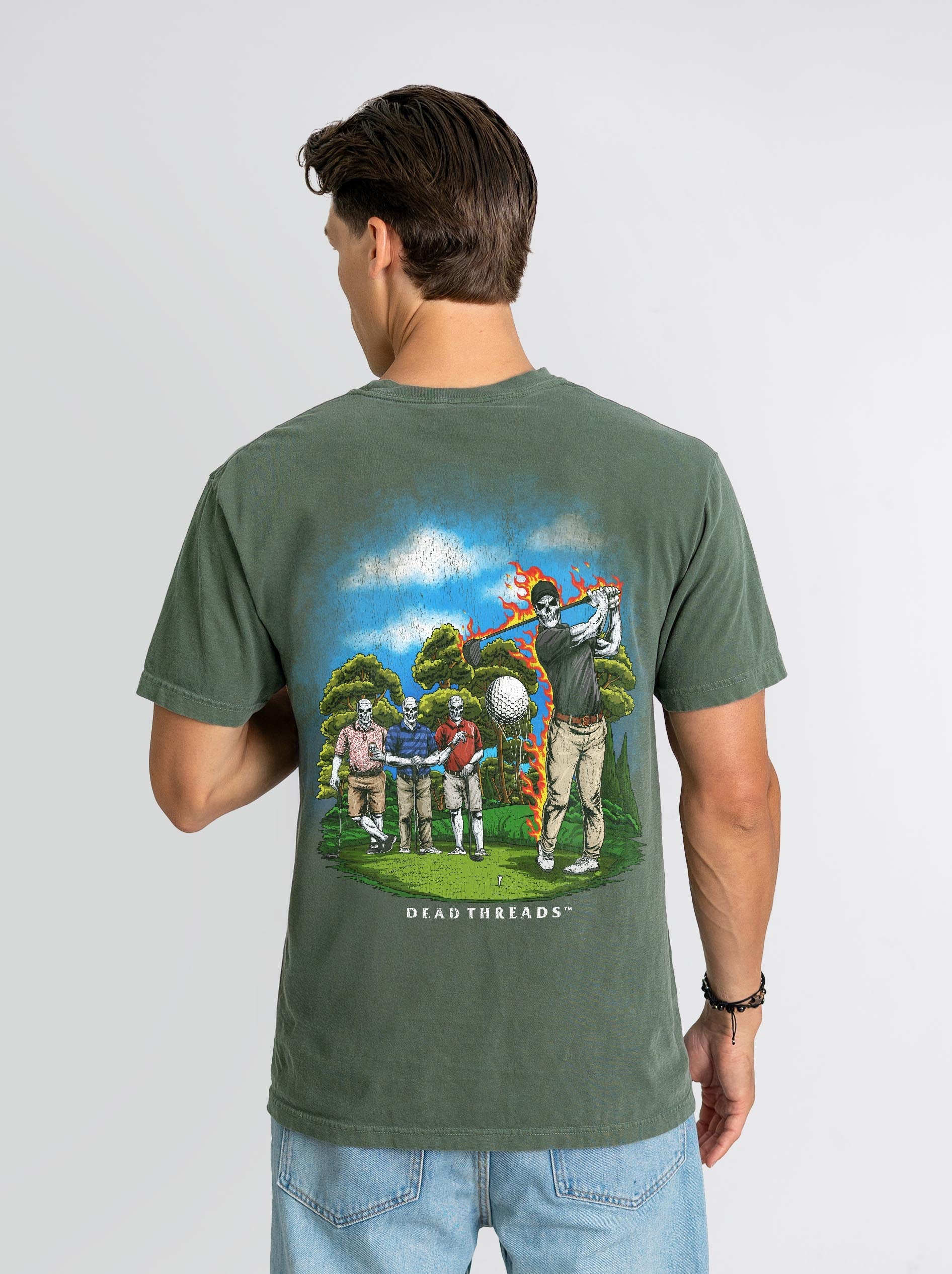 GOLF v3 “FORE MAN SCRAMBLE” - “DT ESSENTIAL" PREMIUM T - SHIRT – T-Shirt – Dead Threads Apparel