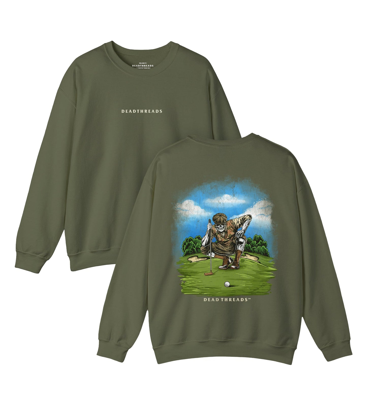 GOLF v6 "PUTT TO REST" - “DT ESSENTIAL" CREWNECK SWEATSHIRT – Sweatshirt – Dead Threads Apparel