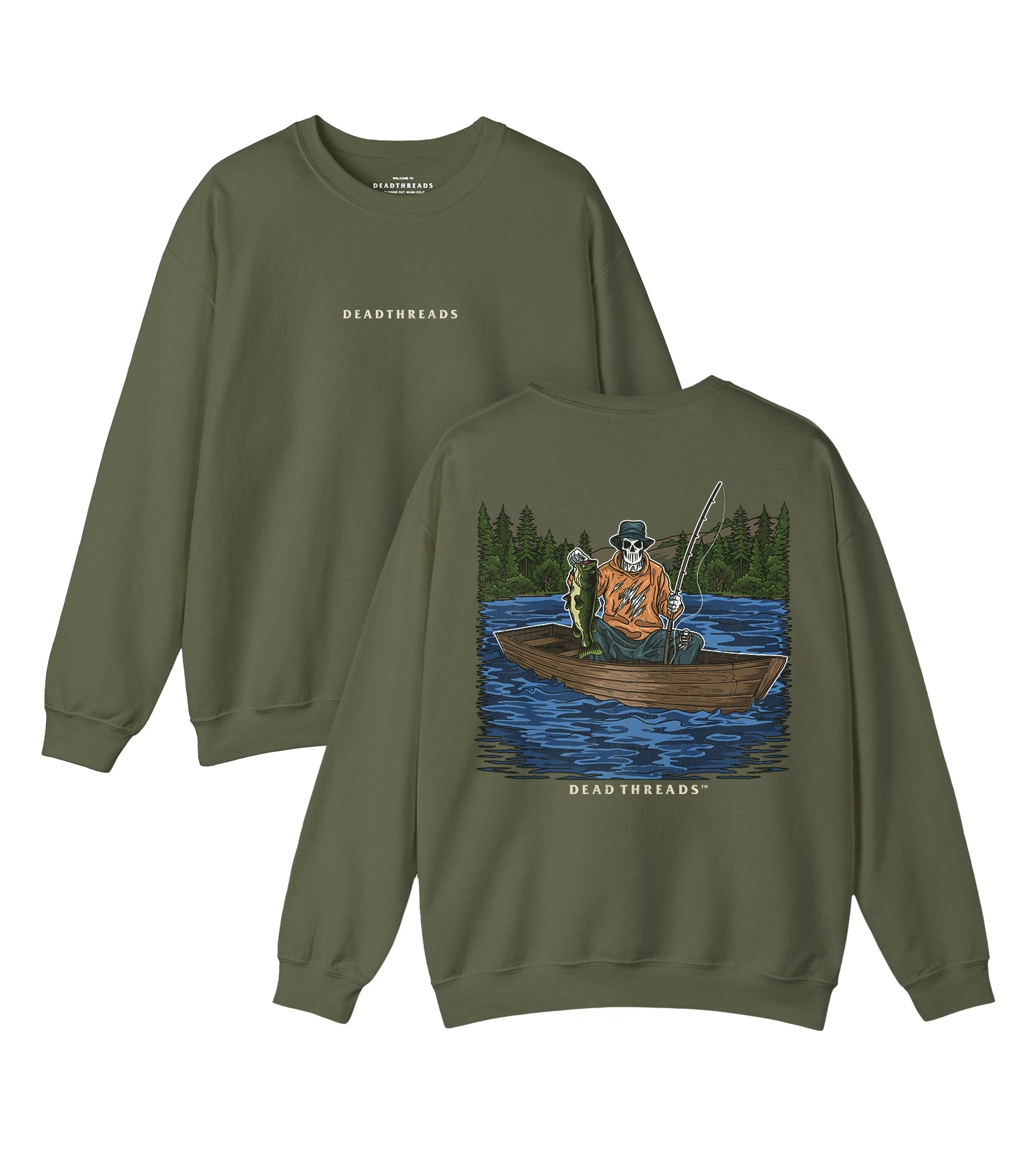 GONE FISHIN - “DT ESSENTIAL" CREWNECK SWEATSHIRT – Sweatshirt – Dead Threads Apparel