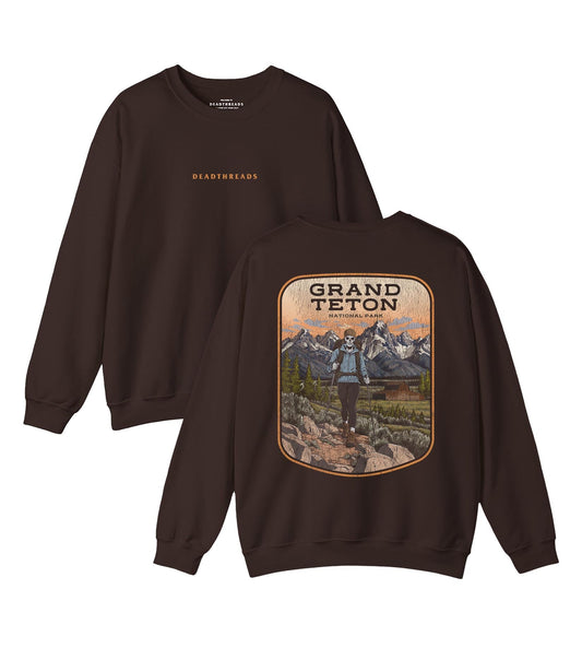 GRAND TETON NATIONAL PARK (FEMALE) - “DT ESSENTIAL" CREWNECK SWEATSHIRT – Sweatshirt – Dead Threads Apparel