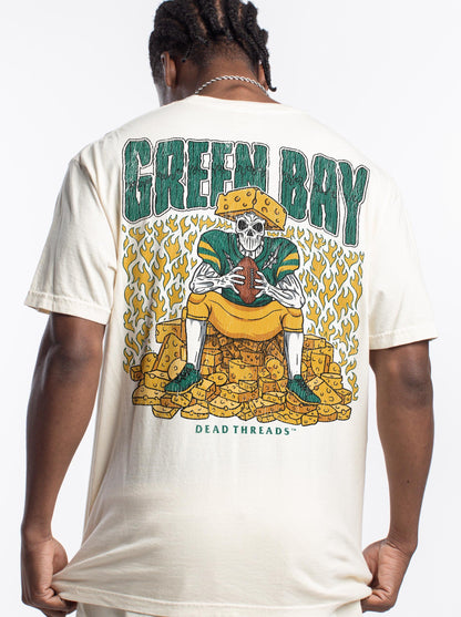 GREEN BAY FOOTBALL - “3 SKULL” PREMIUM T - SHIRT – T-Shirt – Dead Threads Apparel