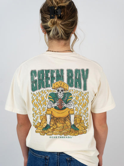 GREEN BAY FOOTBALL - “3 SKULL” PREMIUM T - SHIRT – T-Shirt – Dead Threads Apparel