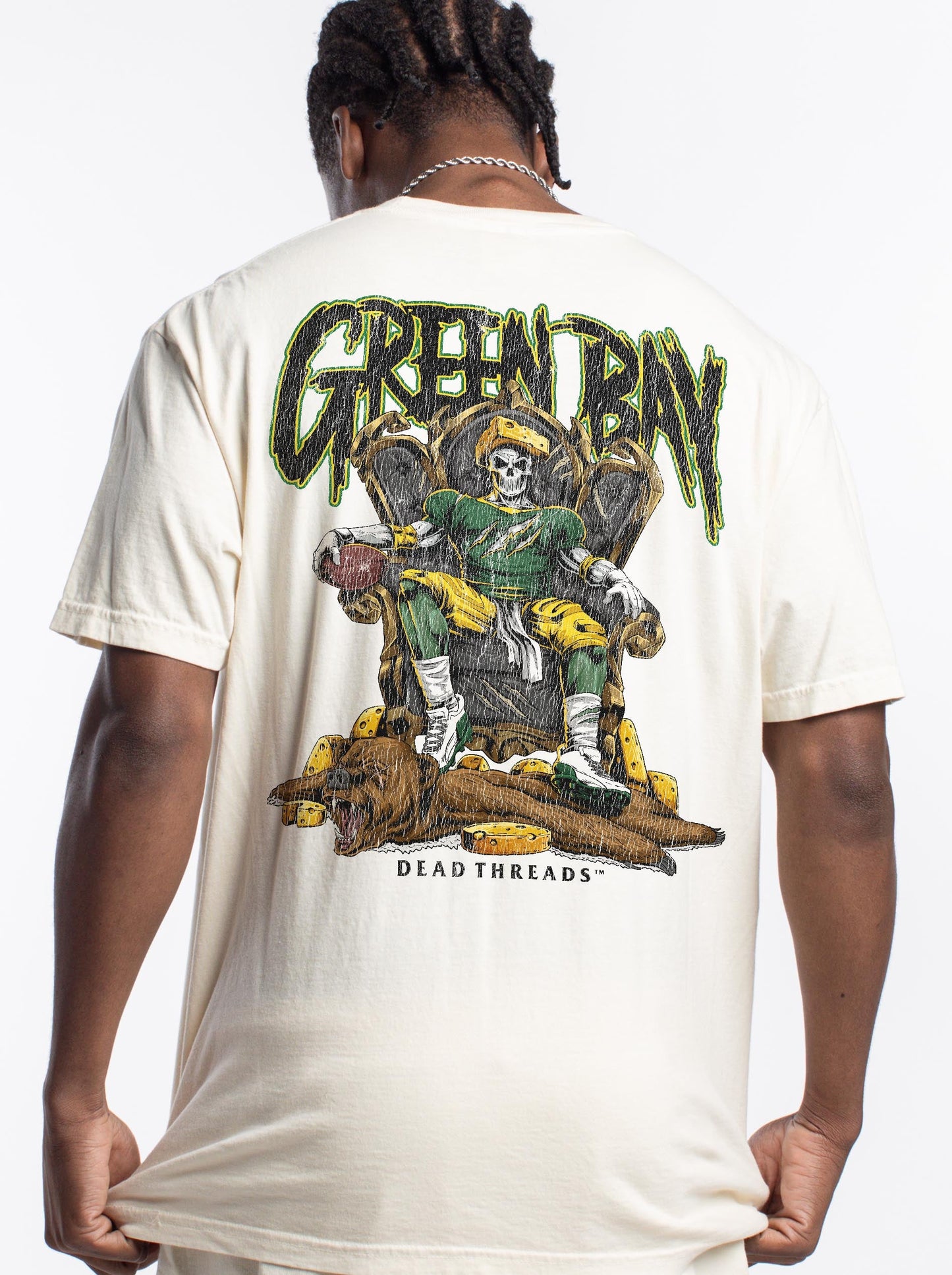 GREEN BAY FOOTBALL v2 - “3 SKULL” PREMIUM T - SHIRT – T-Shirt – Dead Threads Apparel
