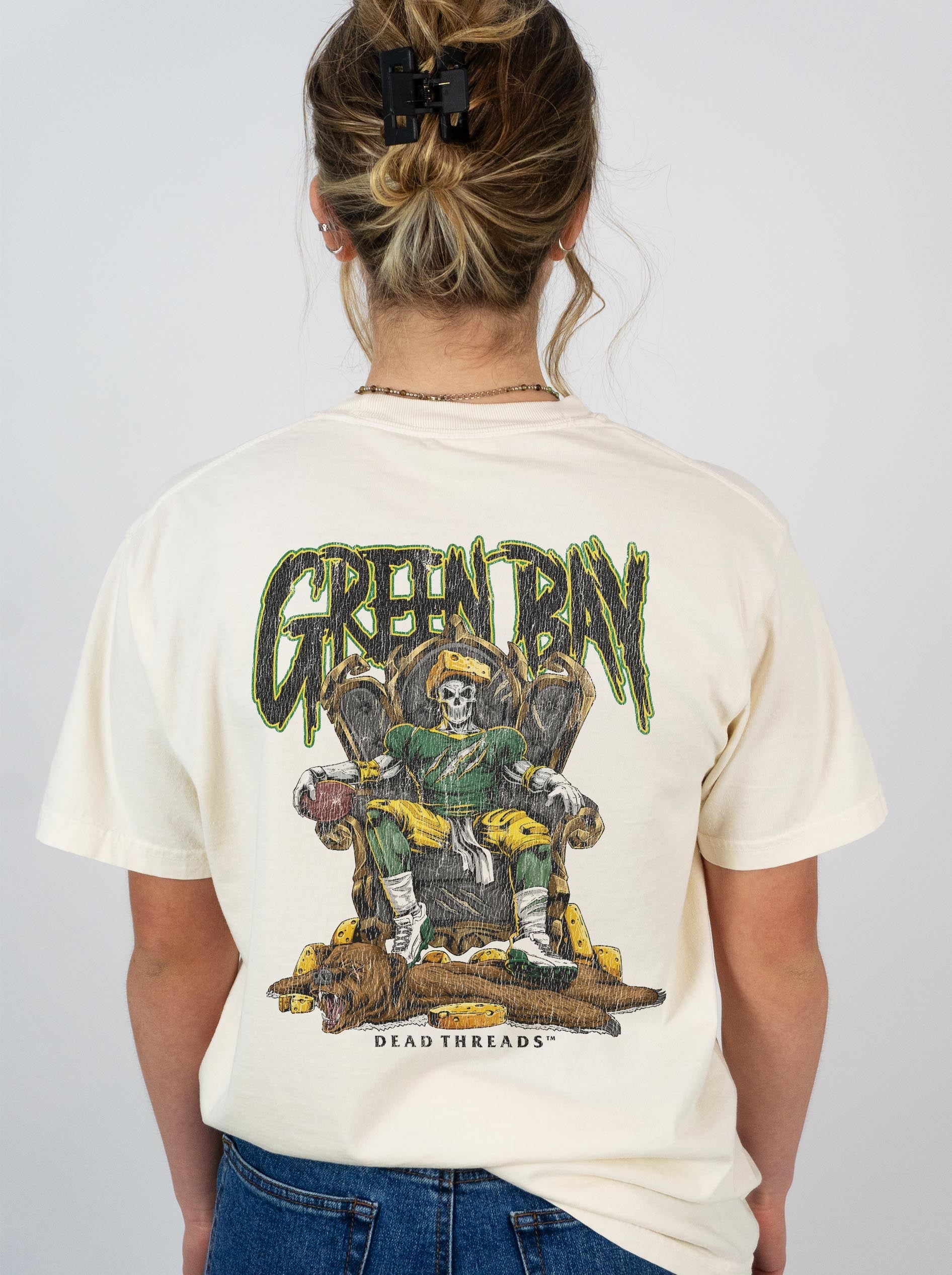 GREEN BAY FOOTBALL v2 - “3 SKULL” PREMIUM T - SHIRT – T-Shirt – Dead Threads Apparel