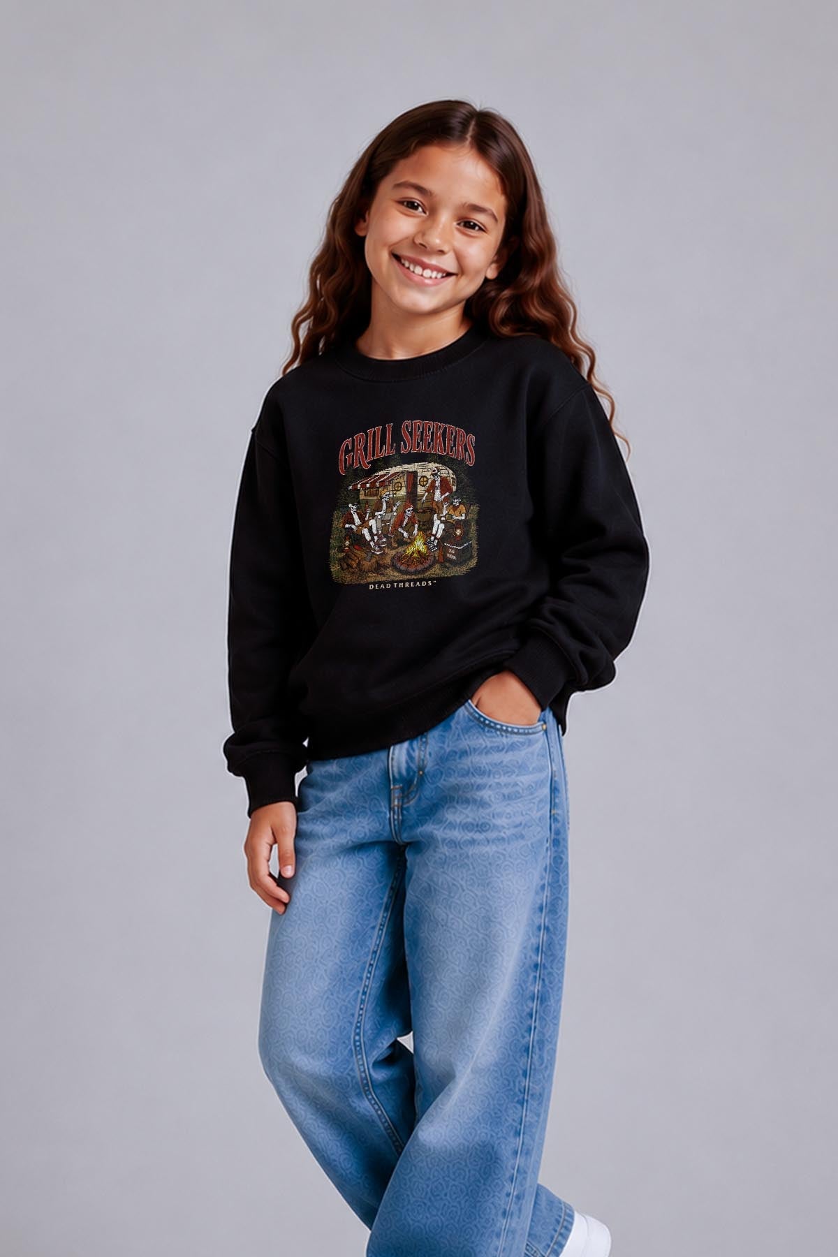 GRILL SEEKERS - KIDS CREWNECK SWEATSHIRT – Kids clothes – Dead Threads Apparel