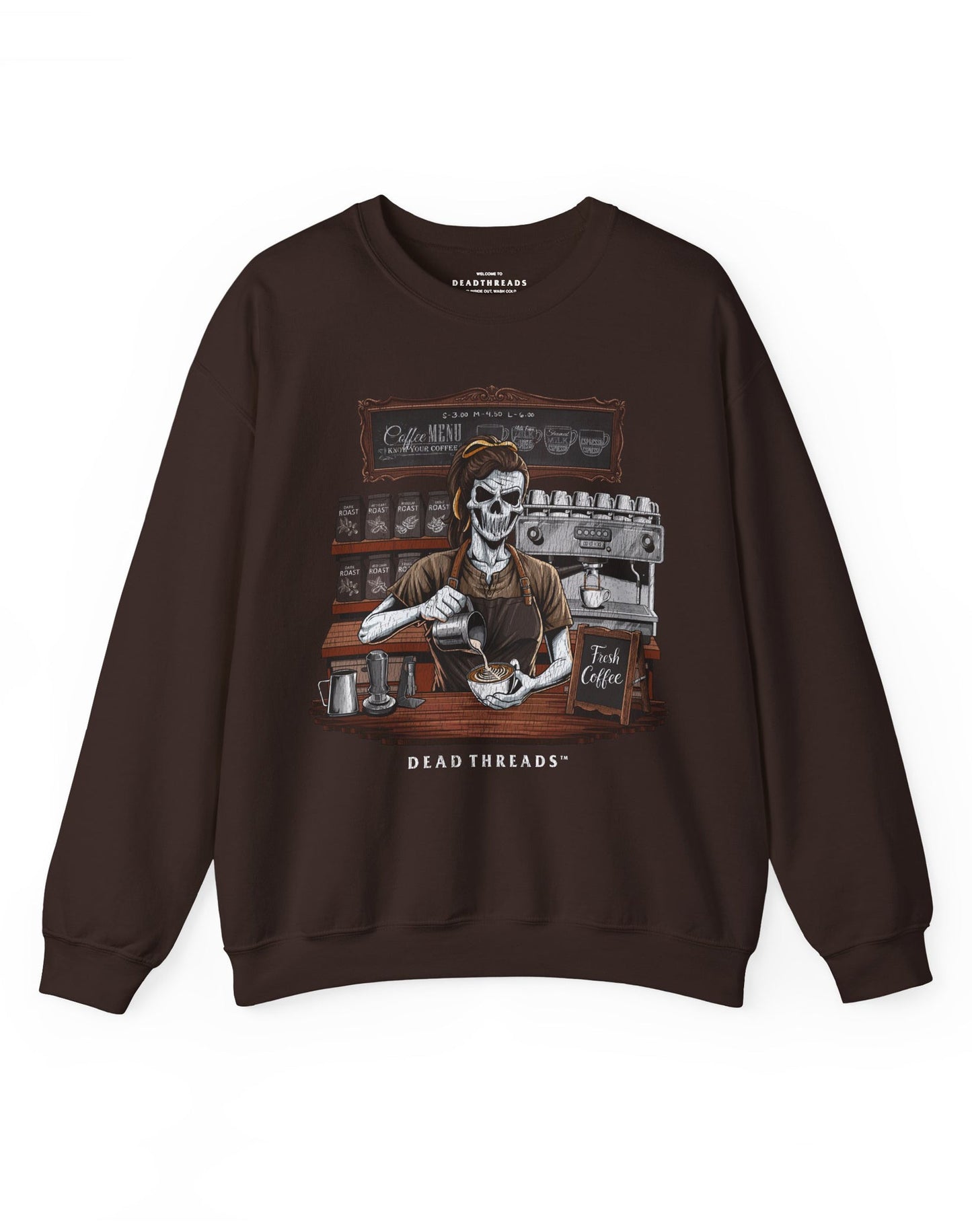 GROUNDS FOR DEATH (FEMALE) CREWNECK SWEATSHIRT – Sweatshirt – Dead Threads Apparel