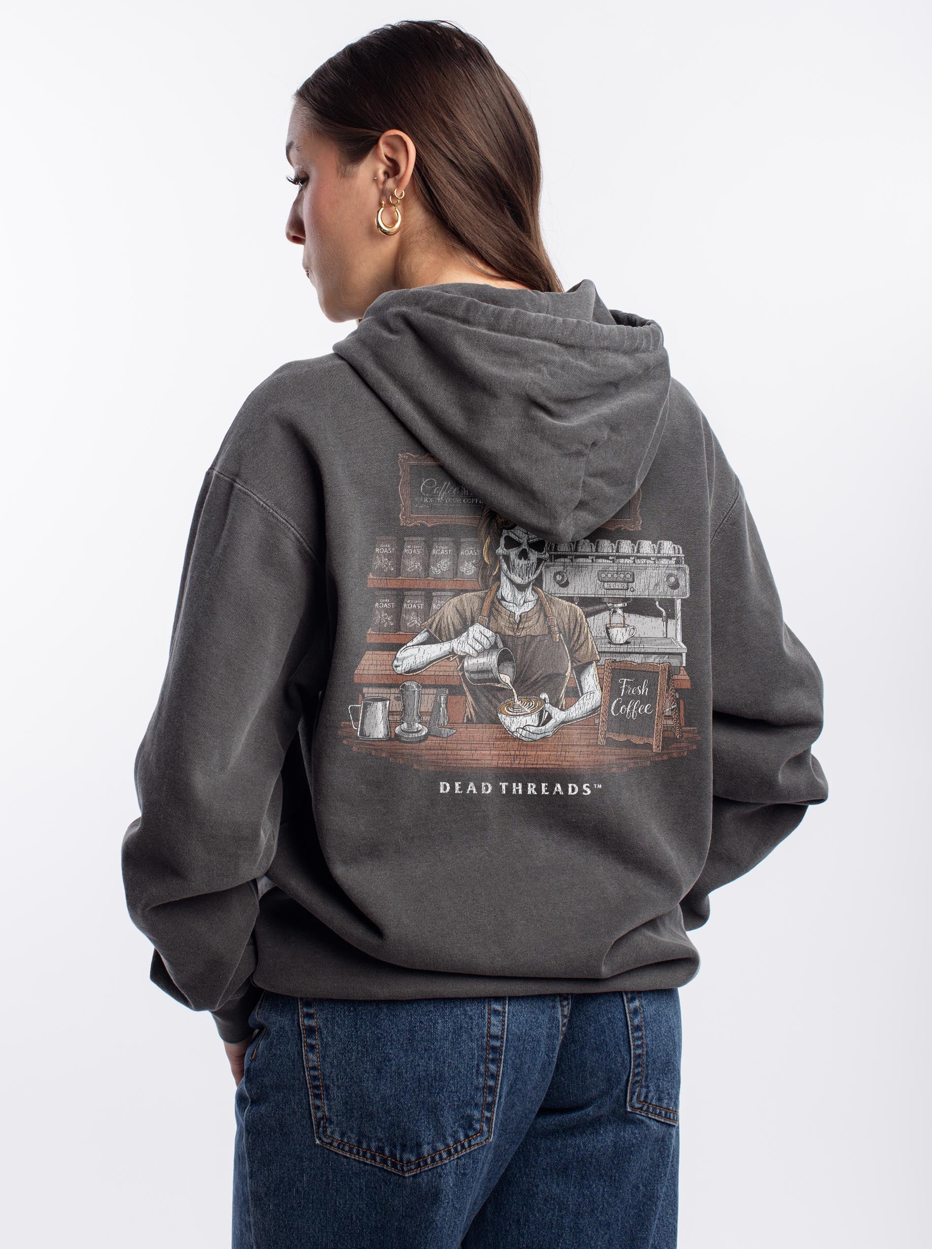 GROUNDS FOR DEATH (FEMALE) - “DT ESSENTIAL" HOODIE – Hoodie – Dead Threads Apparel