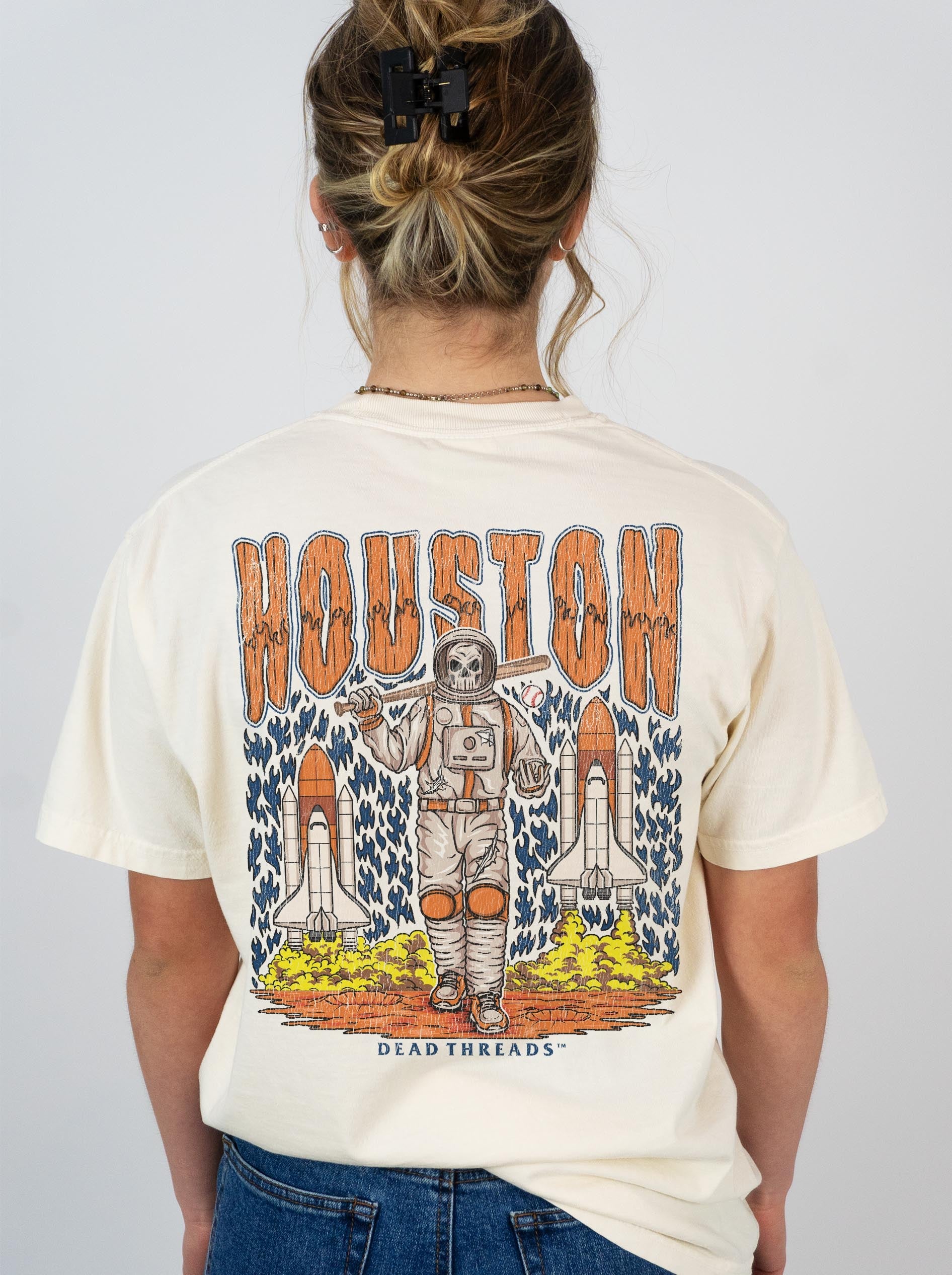 HOUSTON BASEBALL - "3 SKULL" PREMIUM T - SHIRT – T-Shirt – Dead Threads Apparel