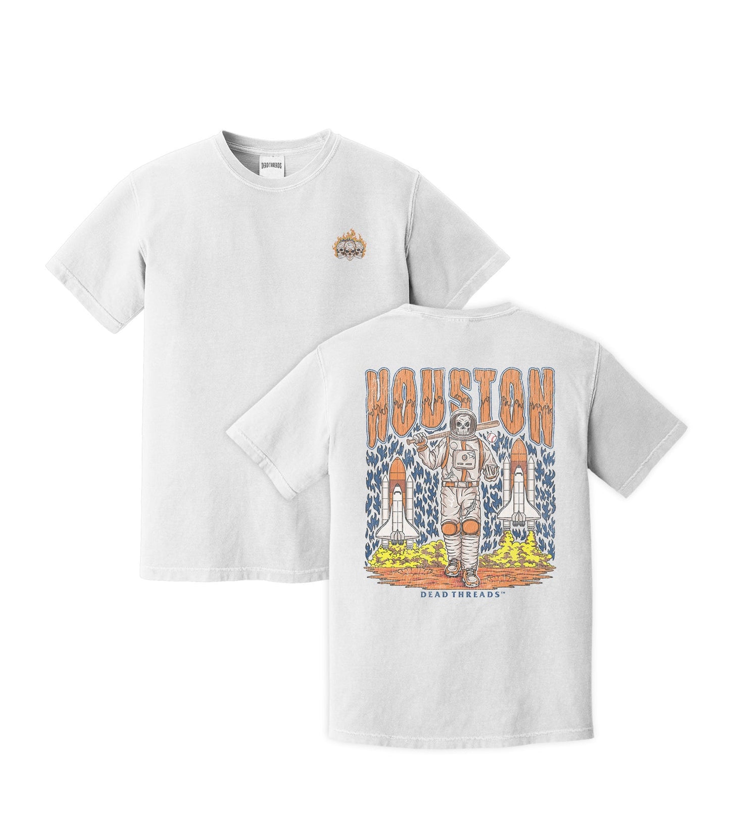 HOUSTON BASEBALL - "3 SKULL" PREMIUM T - SHIRT – T-Shirt – Dead Threads Apparel