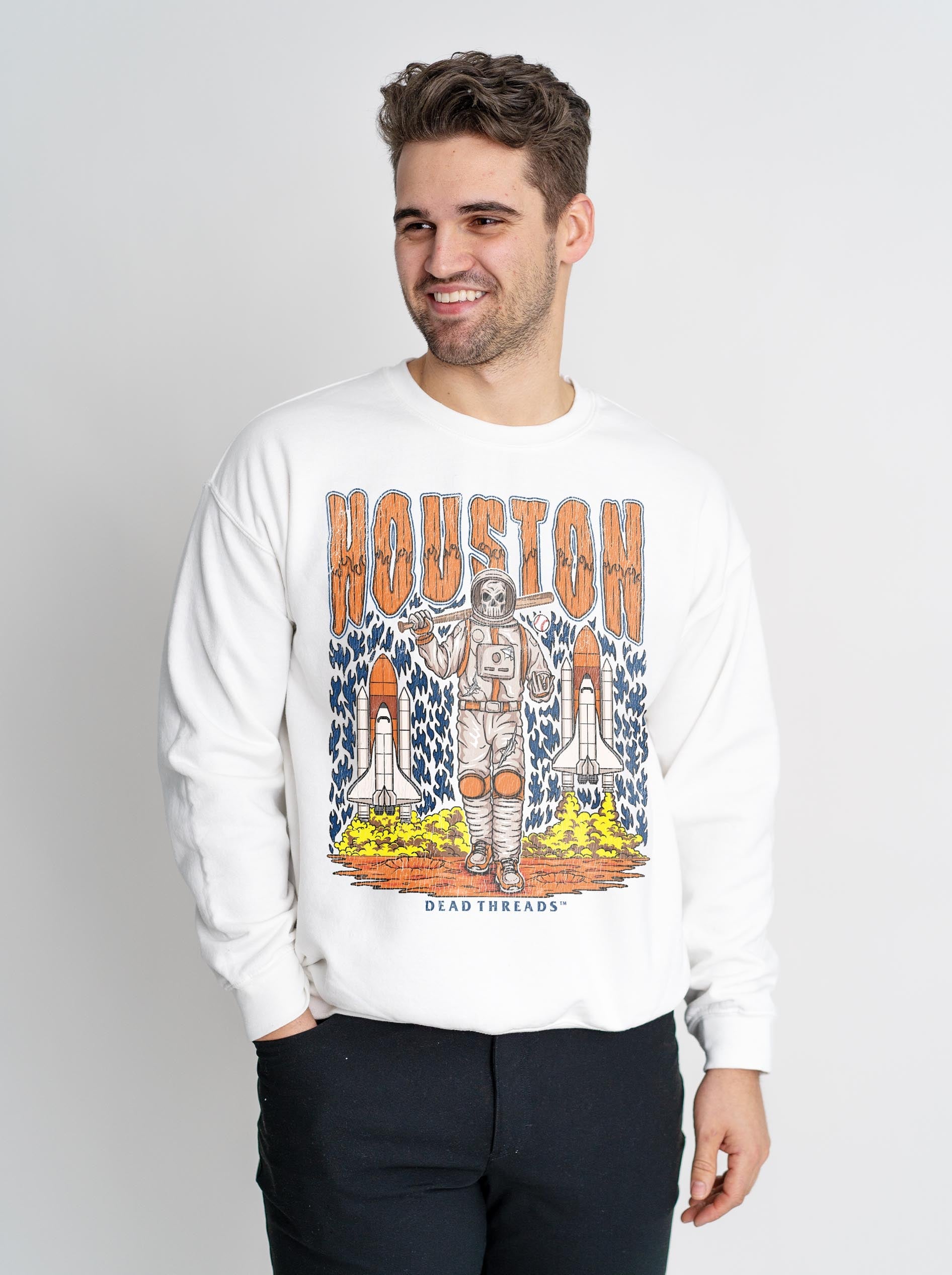HOUSTON BASEBALL CREWNECK SWEATSHIRT – Sweatshirt – Dead Threads Apparel