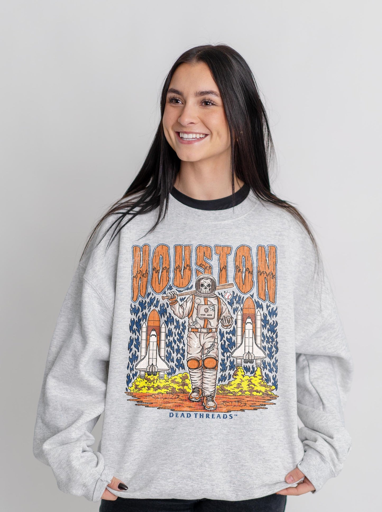 HOUSTON BASEBALL CREWNECK SWEATSHIRT – Sweatshirt – Dead Threads Apparel