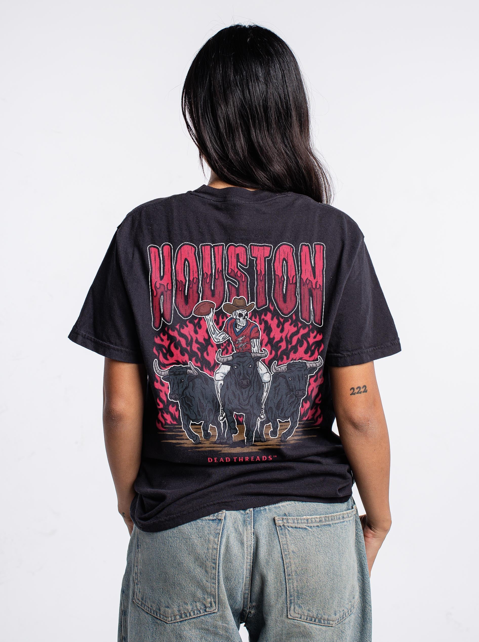 HOUSTON FOOTBALL - “3 SKULL” PREMIUM T - SHIRT – T-Shirt – Dead Threads Apparel