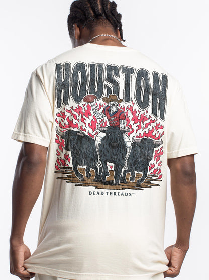 HOUSTON FOOTBALL - “3 SKULL” PREMIUM T - SHIRT – T-Shirt – Dead Threads Apparel