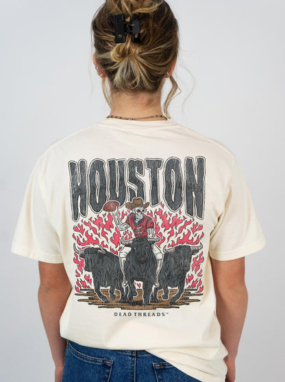 HOUSTON FOOTBALL - “3 SKULL” PREMIUM T - SHIRT – T-Shirt – Dead Threads Apparel