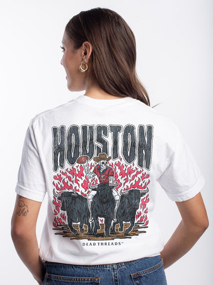 HOUSTON FOOTBALL - “3 SKULL” PREMIUM T - SHIRT – T-Shirt – Dead Threads Apparel
