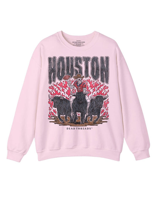HOUSTON FOOTBALL CREWNECK SWEATSHIRT - PINK – Sweatshirt – Dead Threads Apparel