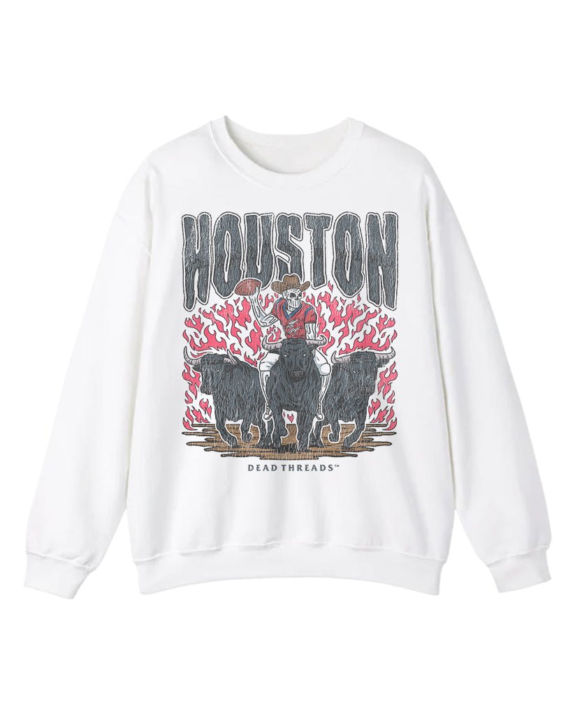 HOUSTON FOOTBALL CREWNECK SWEATSHIRT – Sweatshirt – Dead Threads Apparel