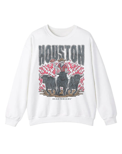 HOUSTON FOOTBALL CREWNECK SWEATSHIRT – Sweatshirt – Dead Threads Apparel