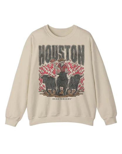 HOUSTON FOOTBALL CREWNECK SWEATSHIRT – Sweatshirt – Dead Threads Apparel