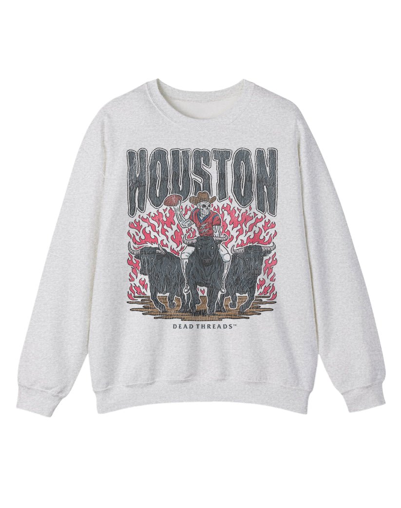 HOUSTON FOOTBALL CREWNECK SWEATSHIRT – Sweatshirt – Dead Threads Apparel