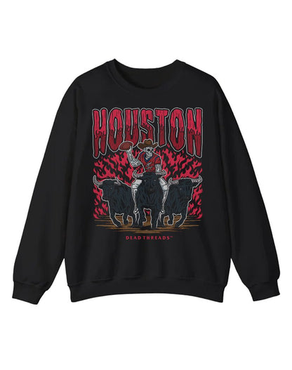 HOUSTON FOOTBALL CREWNECK SWEATSHIRT – Sweatshirt – Dead Threads Apparel