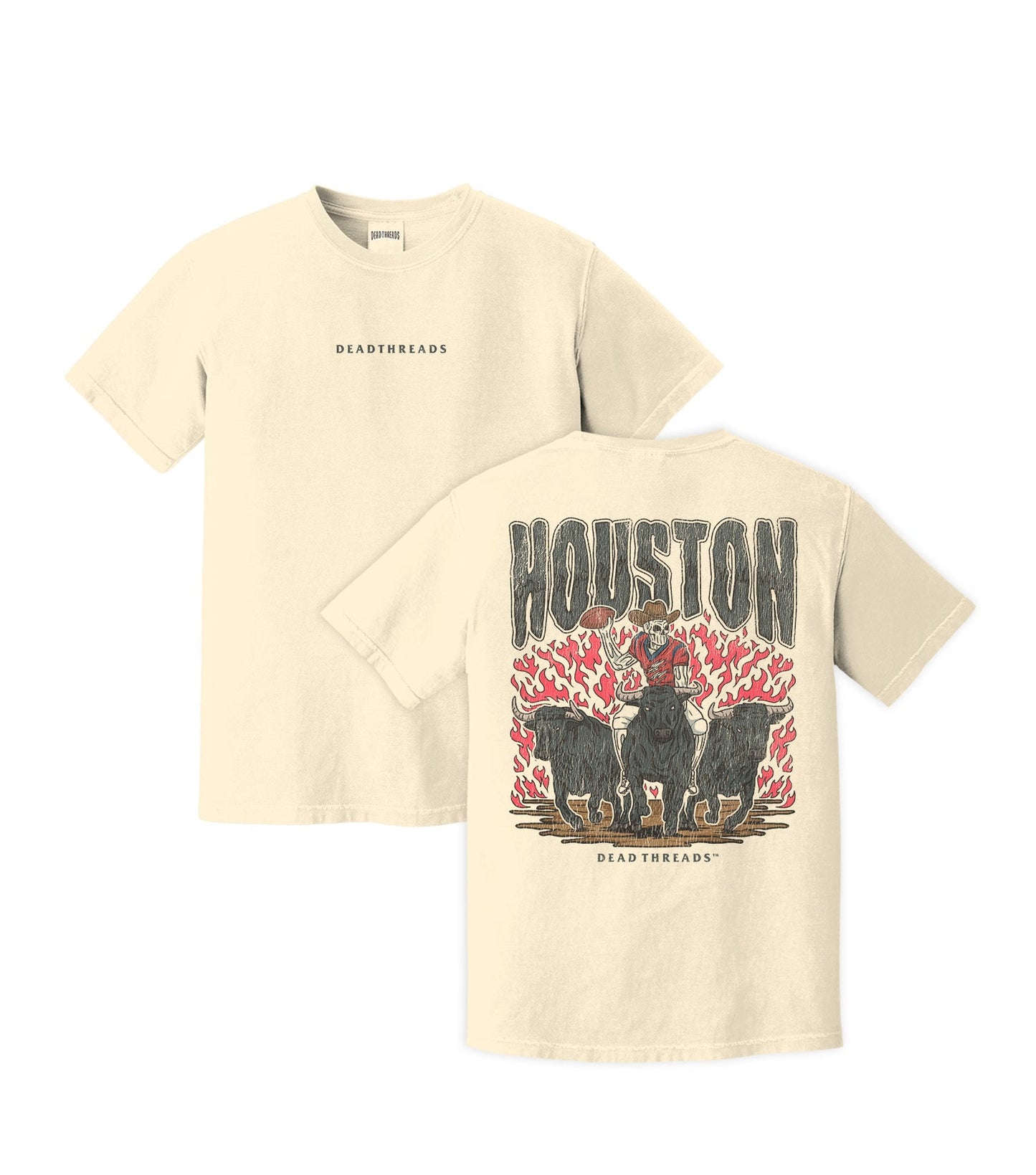 HOUSTON FOOTBALL - “DT ESSENTIAL" PREMIUM T - SHIRT - skeleton skull t-shirt — Dead Threads Apparel