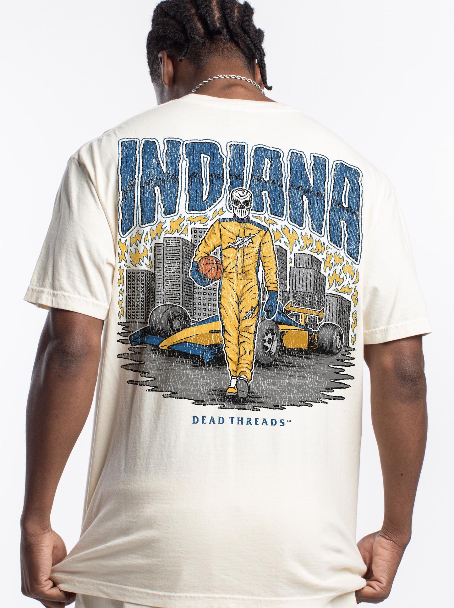 INDIANA BASKETBALL - “3 SKULL” PREMIUM T - SHIRT – T-Shirt – Dead Threads Apparel