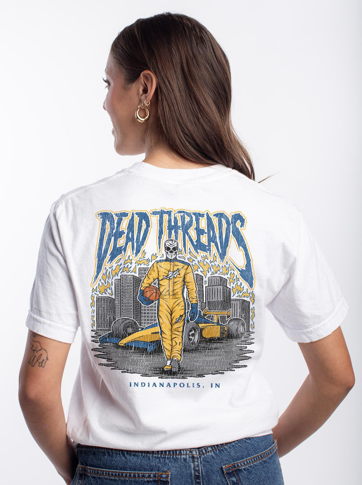 INDIANA BASKETBALL - “3 SKULL” PREMIUM T-SHIRT – T-Shirt – Dead Threads Apparel
