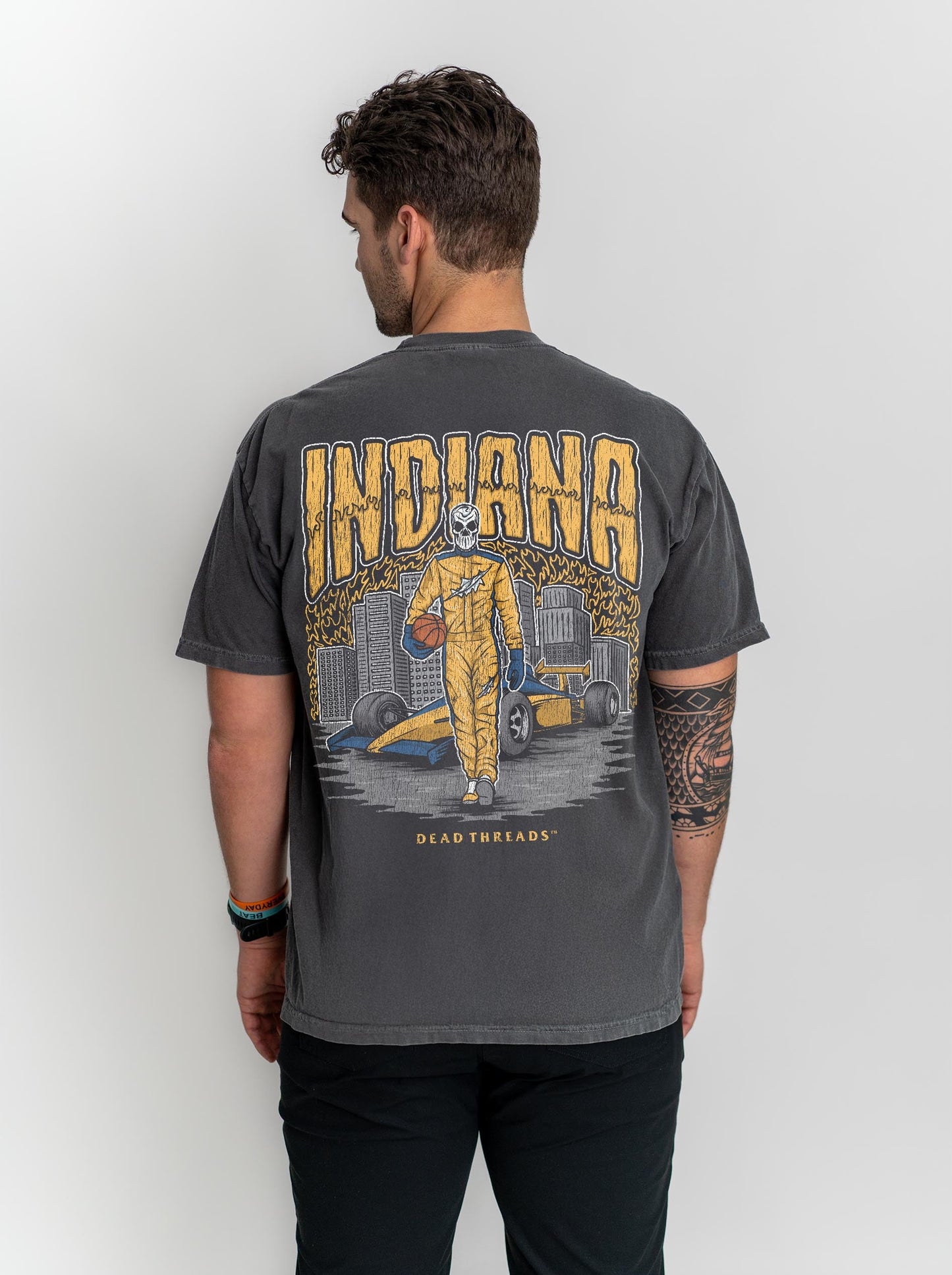 INDIANA BASKETBALL - “3 SKULL” PREMIUM T - SHIRT – T-Shirt – Dead Threads Apparel