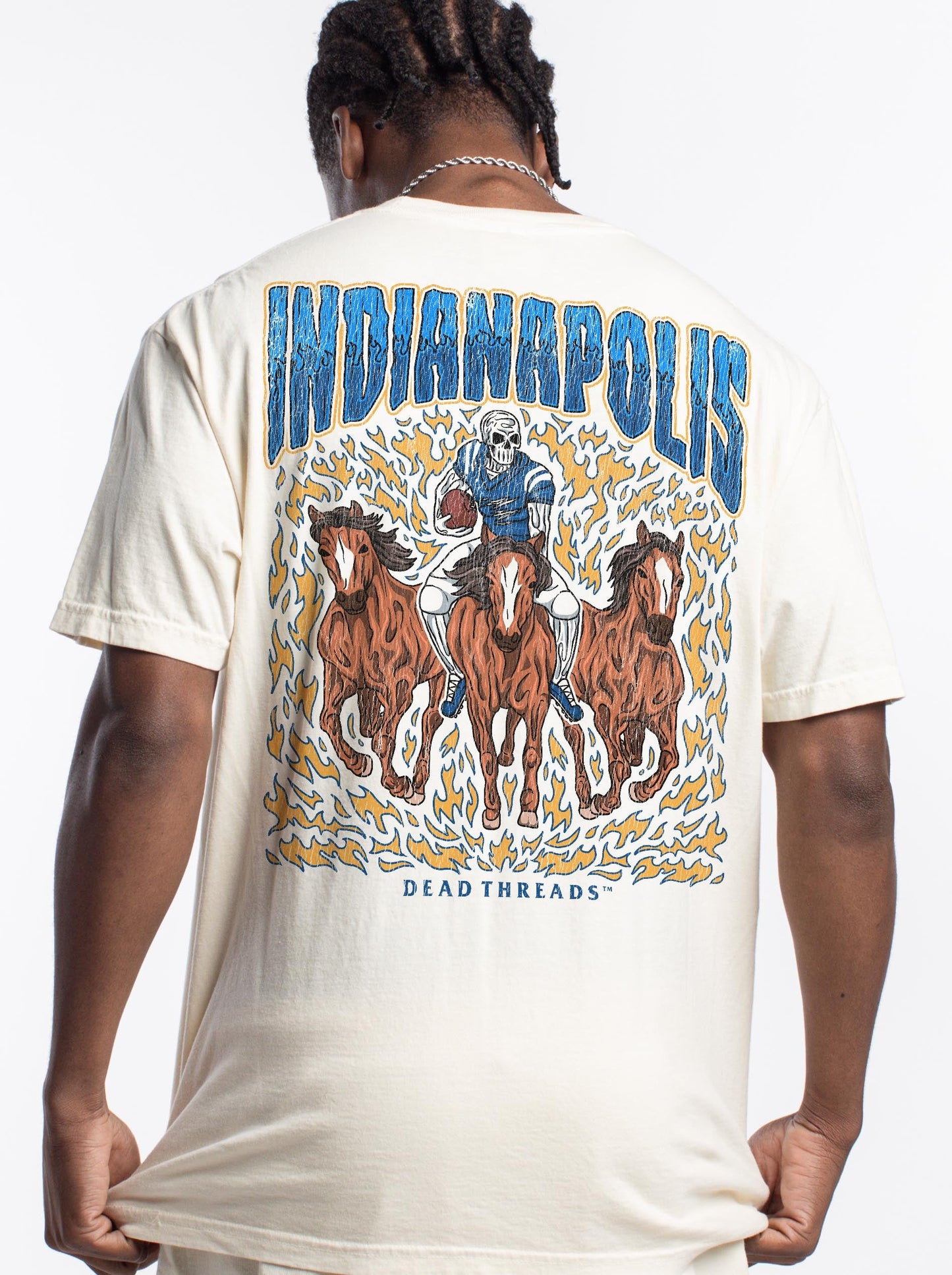 INDIANAPOLIS FOOTBALL - "3 SKULL" PREMIUM SHIRT – T-Shirt – Dead Threads Apparel